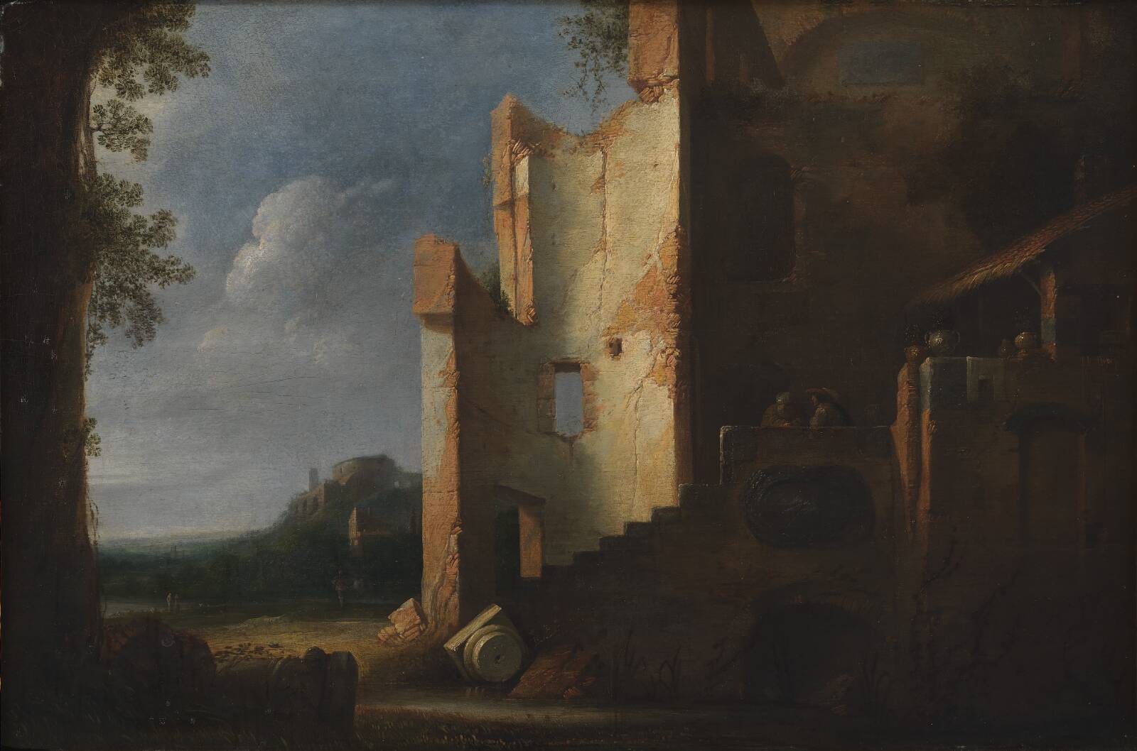 Landskab med ruiner, Ubekendt, 1601-1700