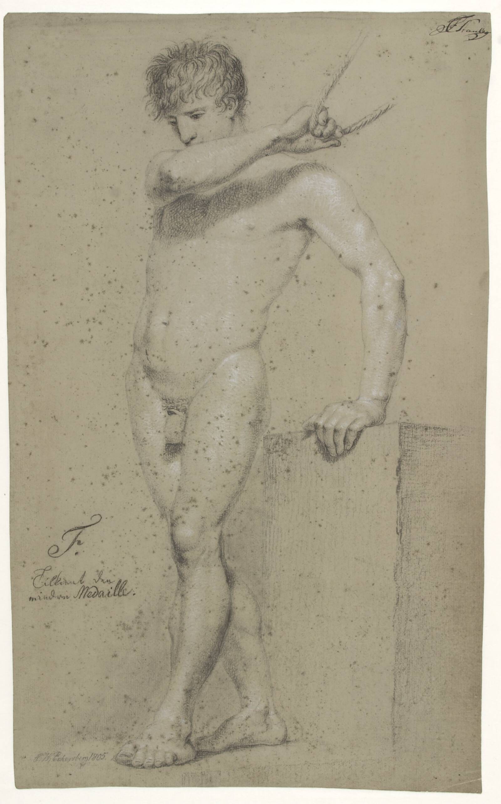 Mandlig stående model, profil til venstre, C.W. Eckersberg, 1805