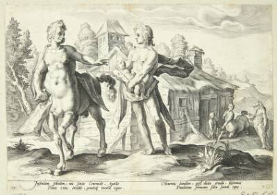 Apollon betror Cheiron med Asklepios uddannelse