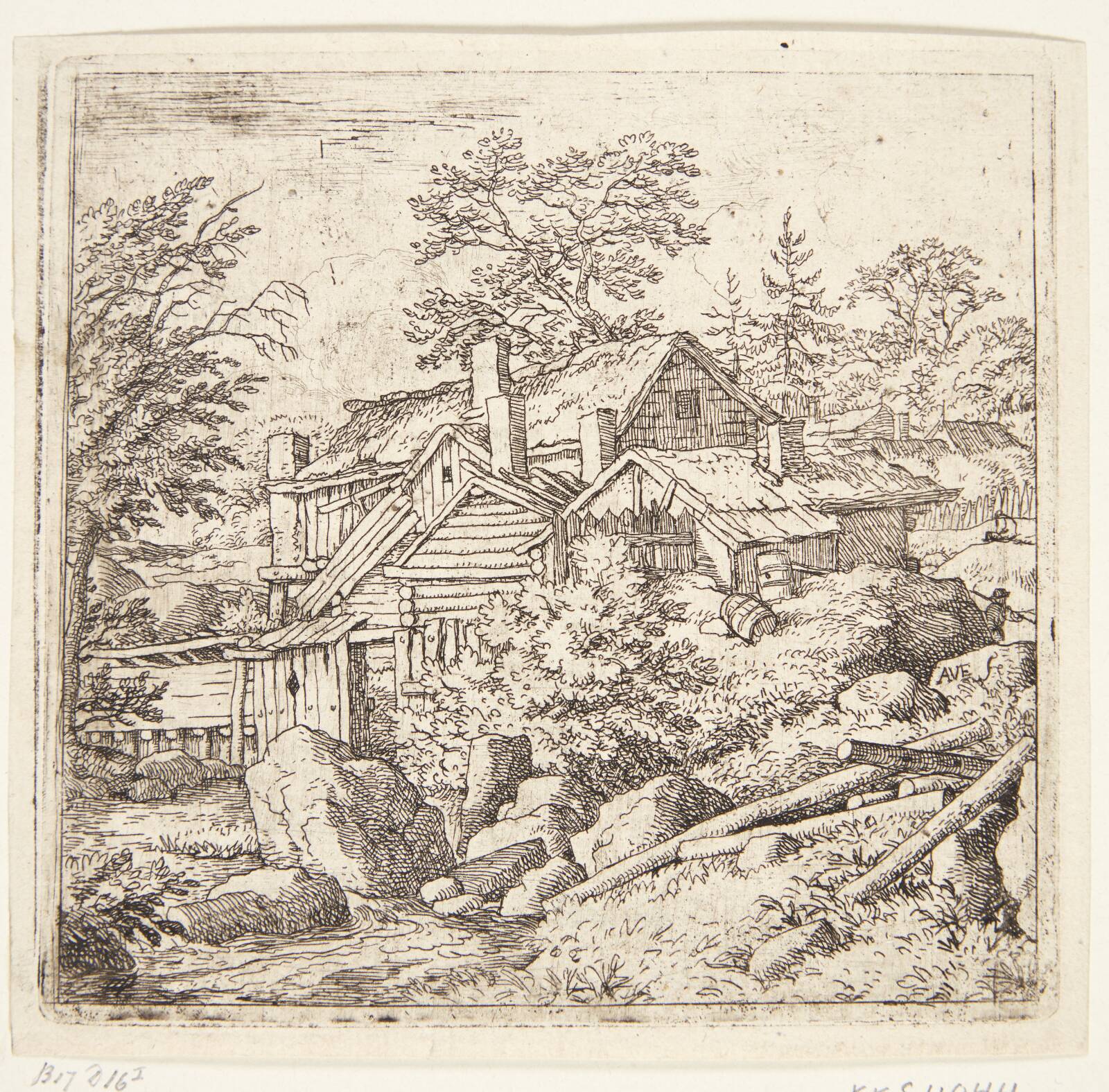 Huse på en bjergside, Allaert van Everdingen, 1621-1675