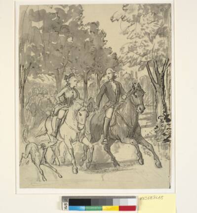 Caroline Mathilde og Struensee på ridetur ved Hørsholm