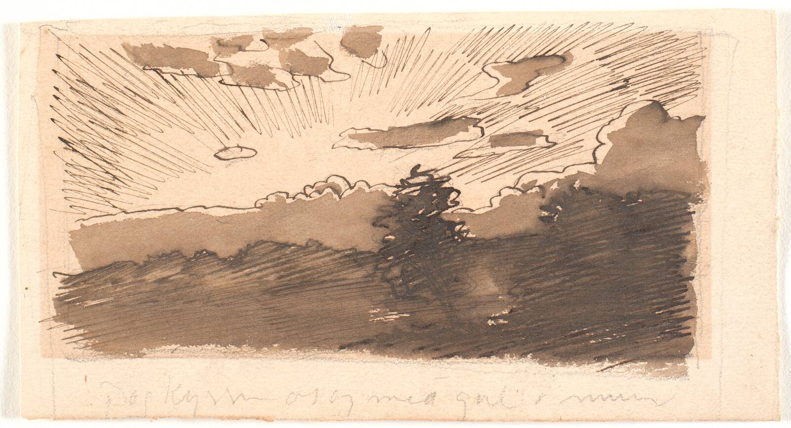 Udkast til aftenlandskab, Joakim Skovgaard, 1885