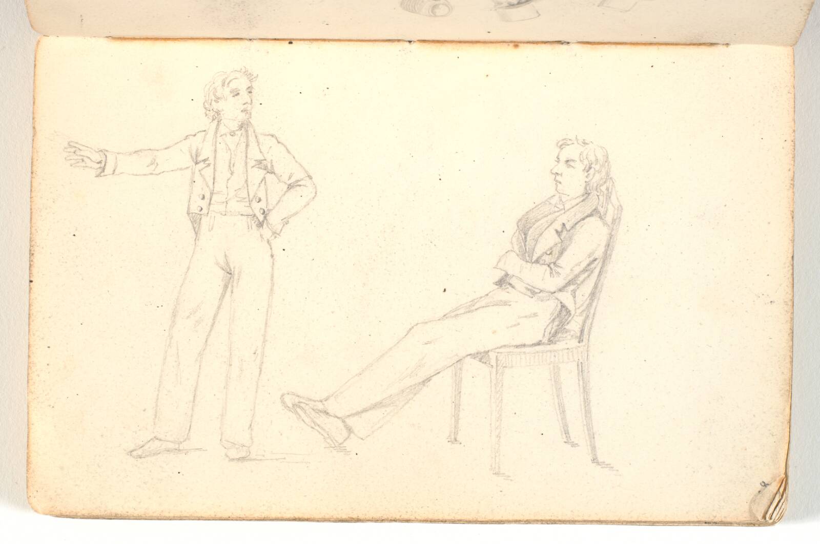 En stående og en siddende mand, Martinus Rørbye, 1825-1826