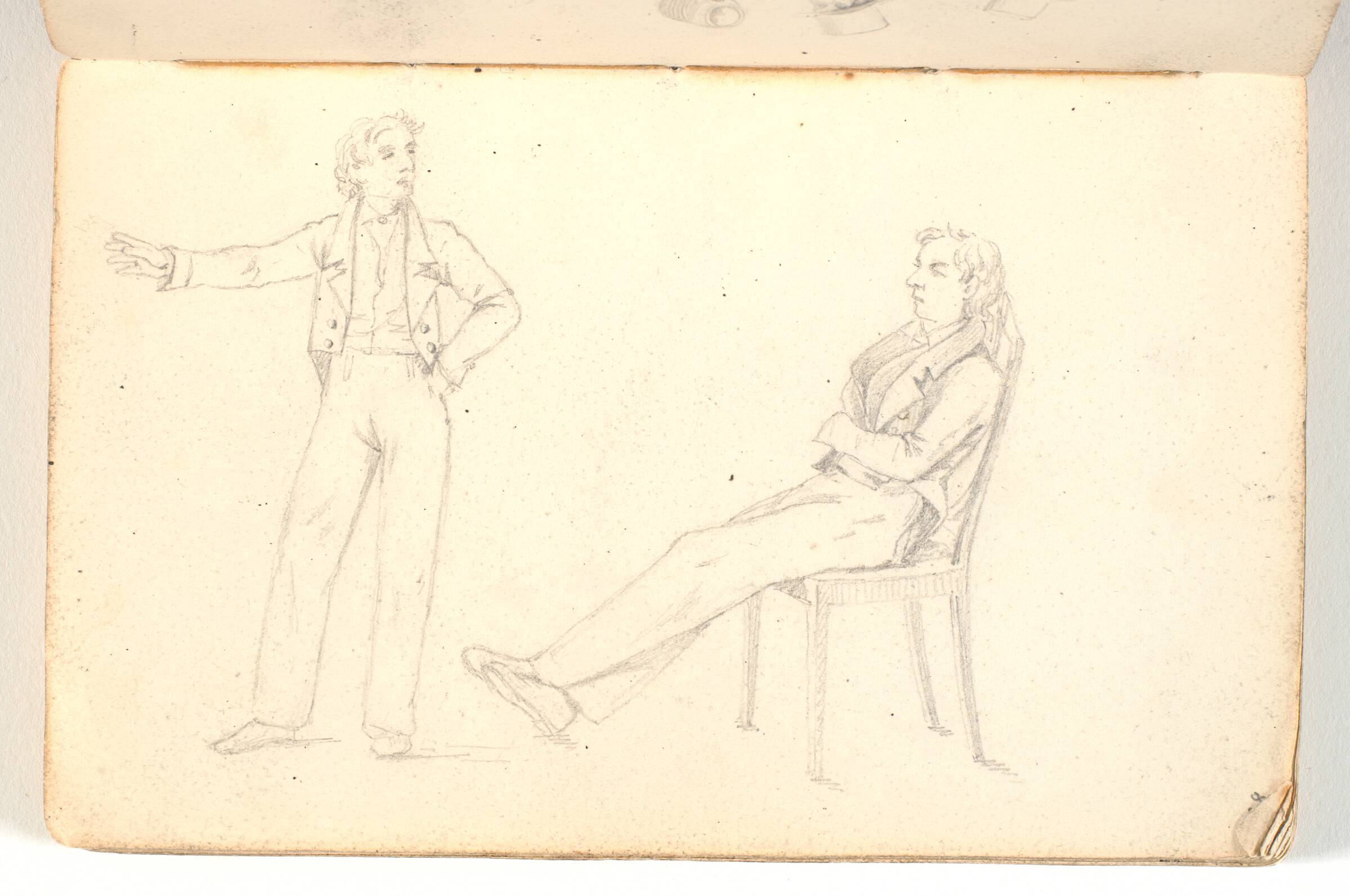 En stående og en siddende mand, Martinus Rørbye, 1825-1826