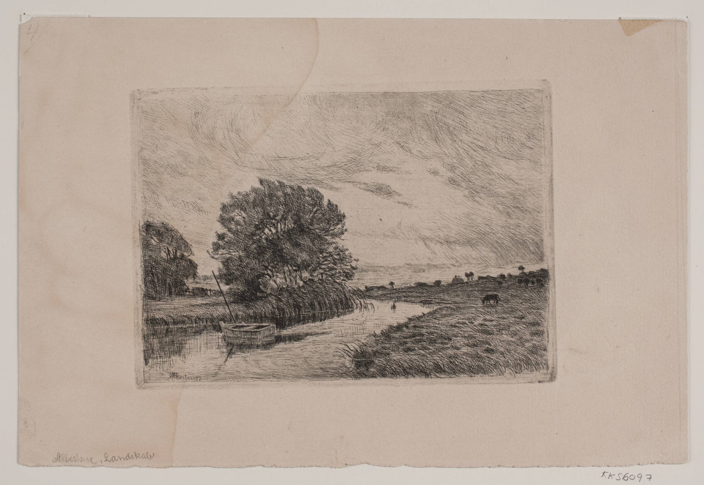 Landskab med å, Andreas Marius Valdemar Albertsen, 1897