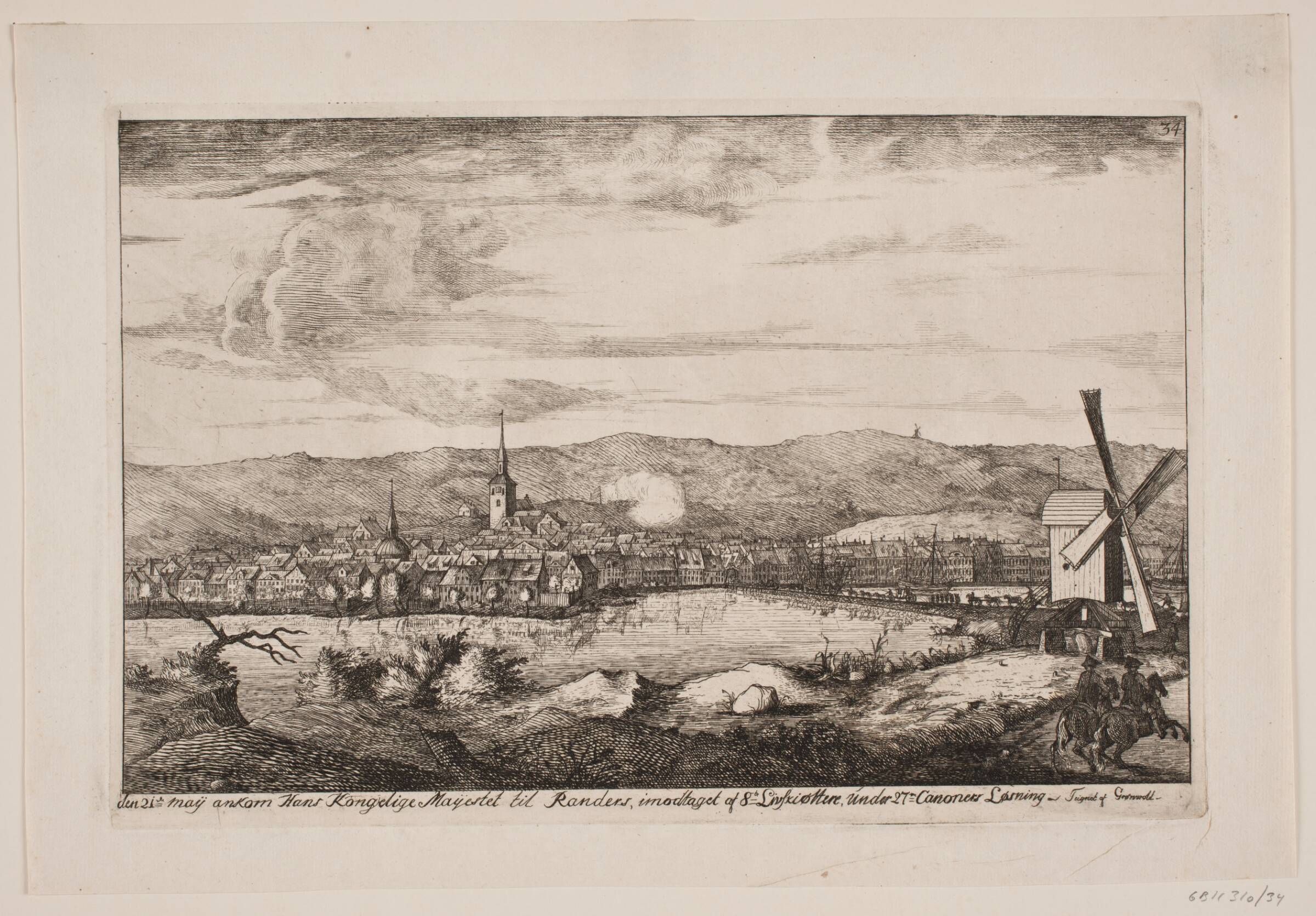 Frederik V's indtog i Randers, Poul Isac Grønvold, 1749