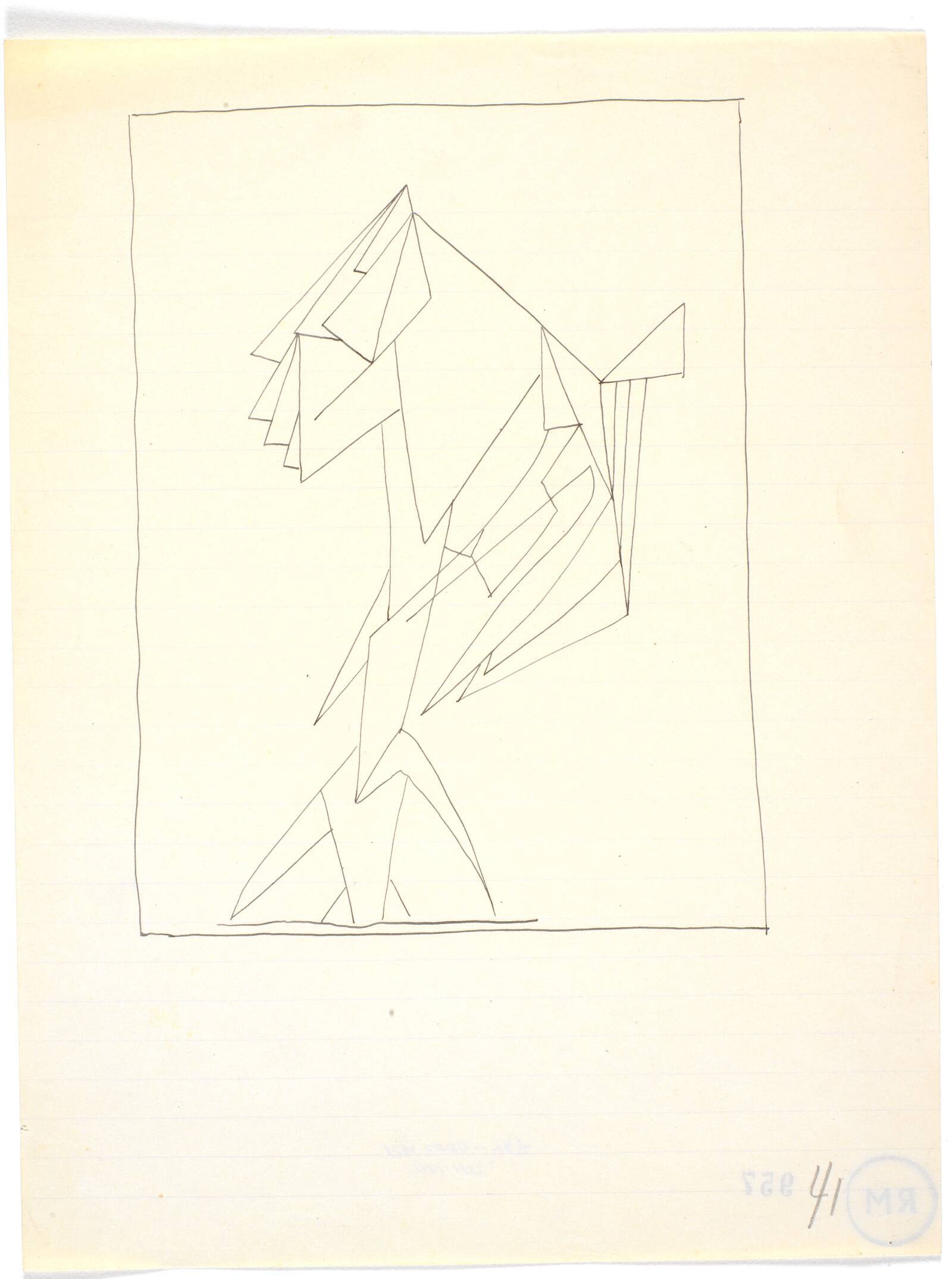 Geometrisk-botanisk figur, Richard Mortensen, 1940-1942