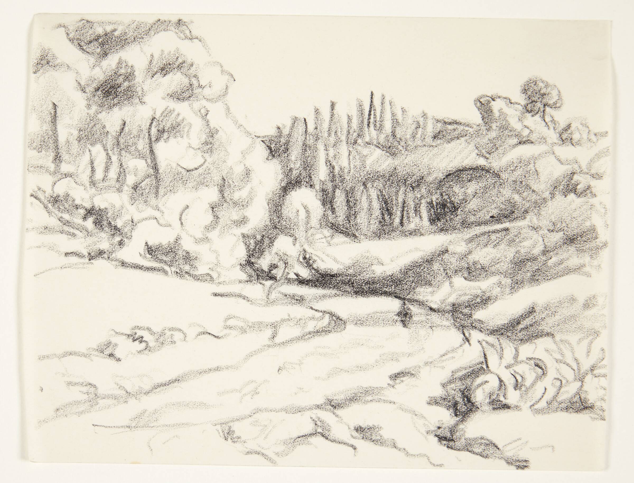 Vej gennem et landskab. Sydfrankrig. (Noyons?), Ellen Fischer, 1889-1966