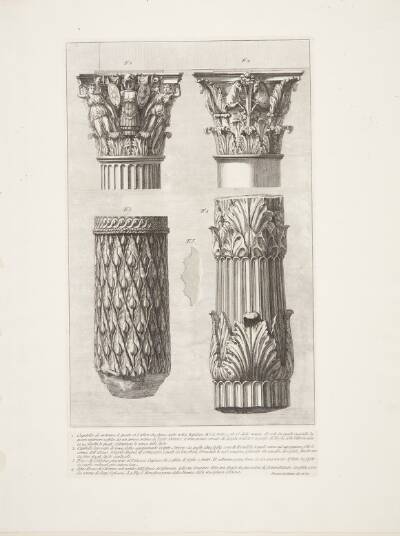 Kapitæler og søjlefragmenter, fra S. Lorenzo fuori delle Mura mm.