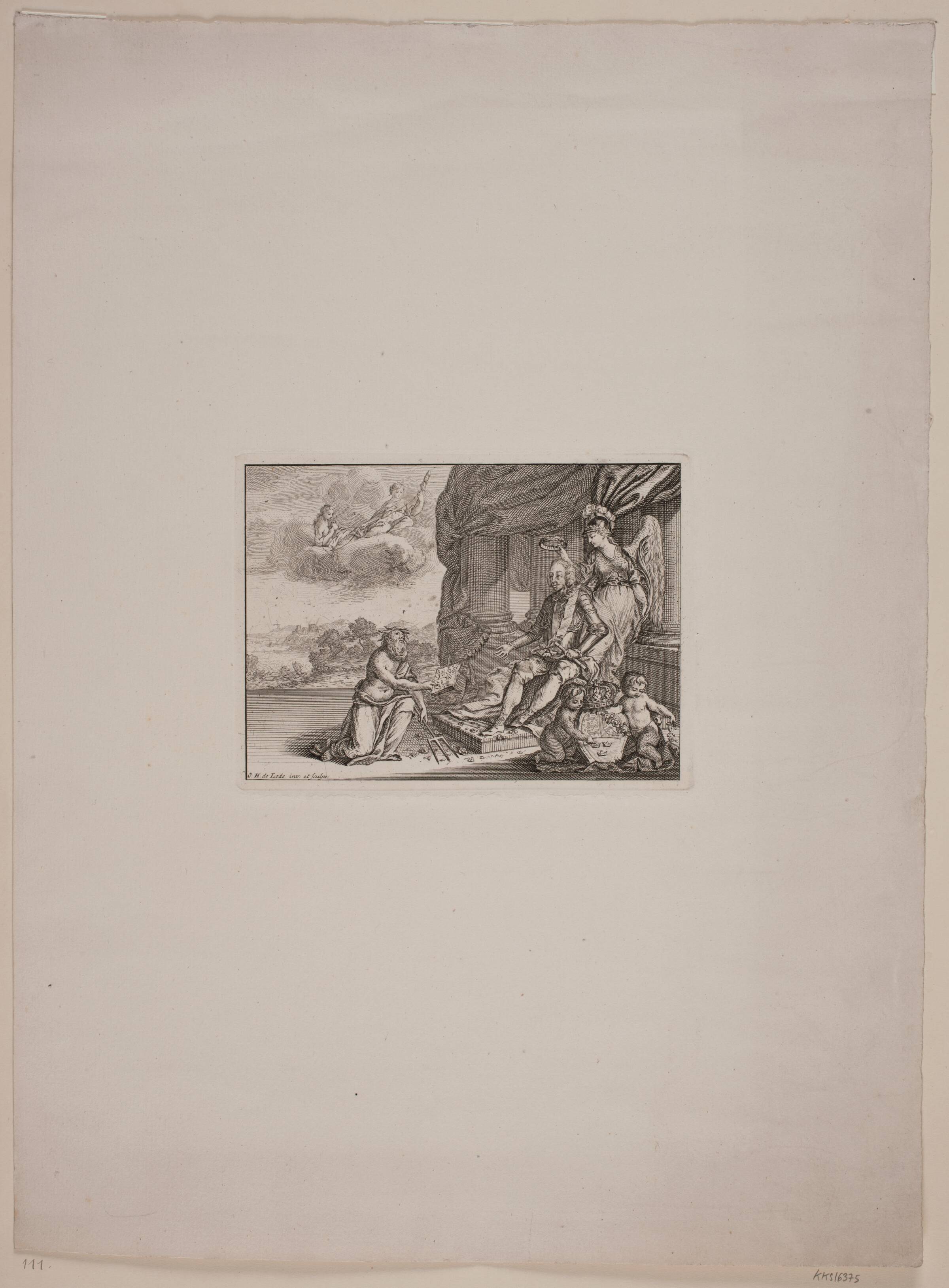 Neptun knælende for Frederik V, Odvardt Helmoldt de Lode, 1726-1757