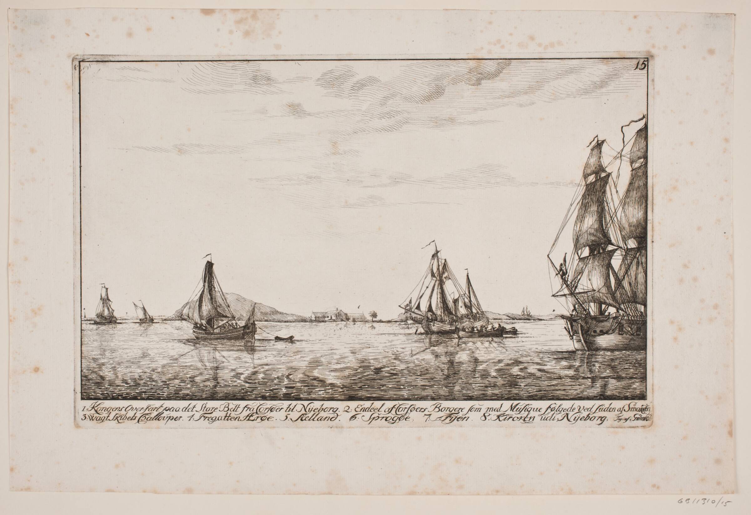 Frederik V's overfart over Storebælt, Poul Isac Grønvold, 1749