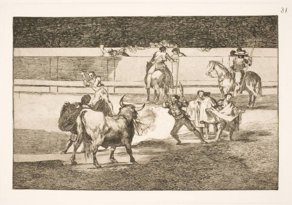Banderillas med lynkinesere, Francisco de Goya, 1815-1816
