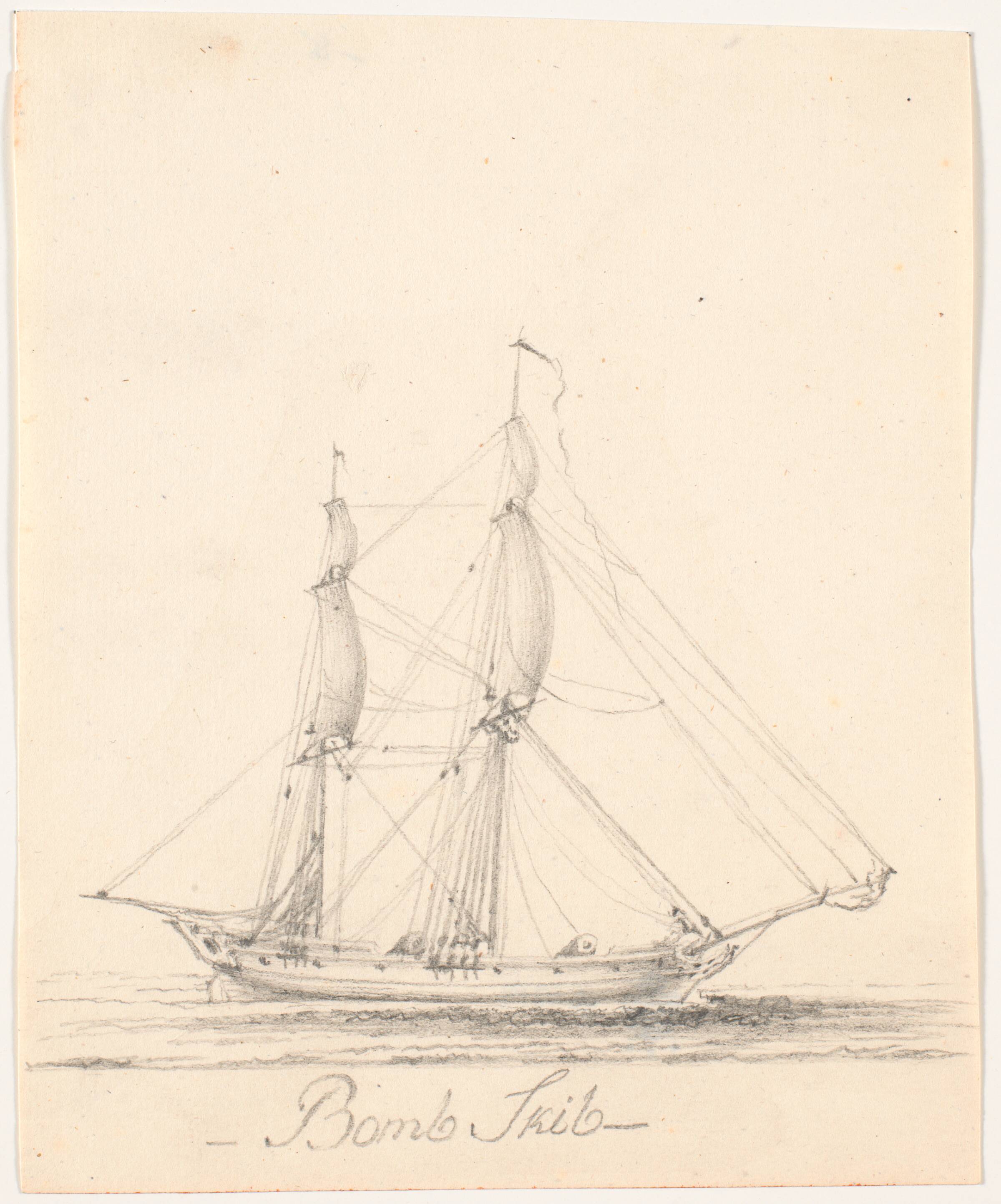 Bomb Skib med topsejl, C.A. Lorentzen, 1746-1828