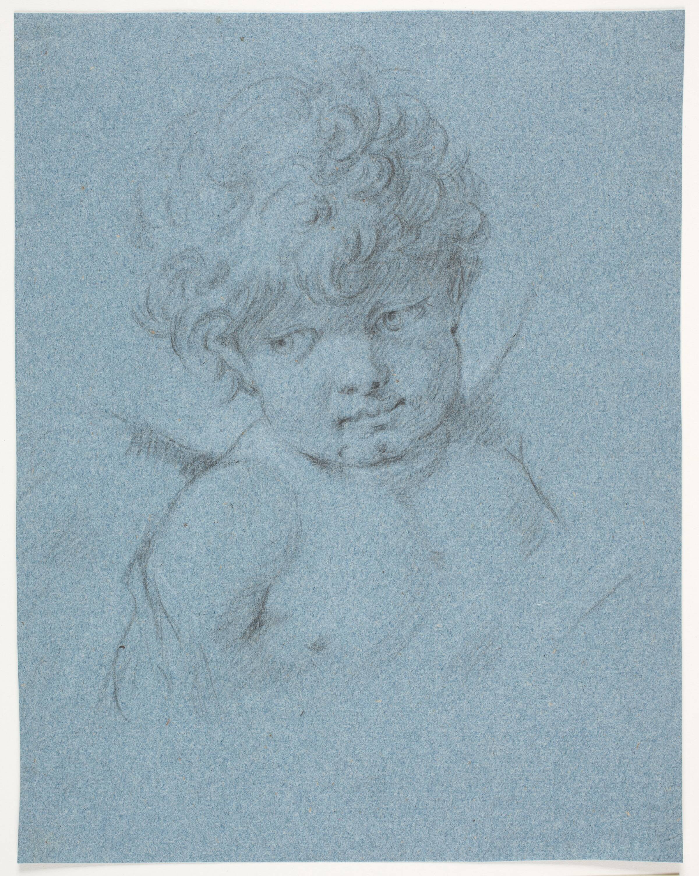 Vinget engel? Amor? Brystbillede, Jacques François Joseph Saly, 1717-1776
