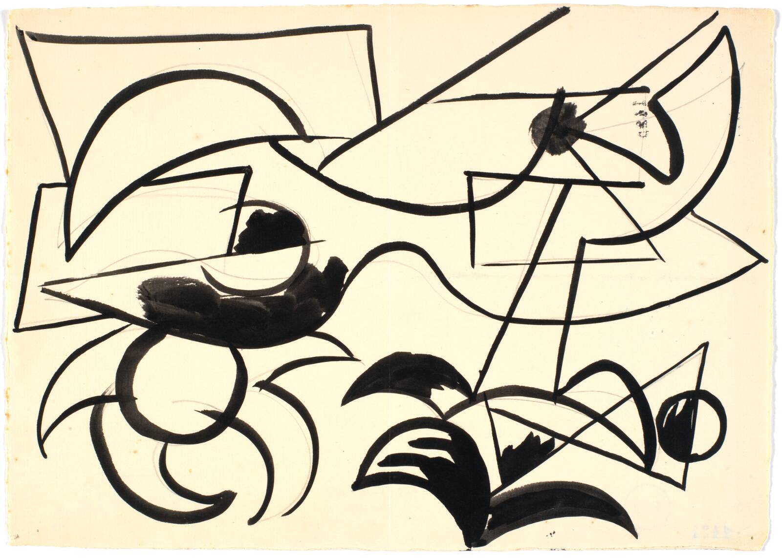 Komposition med botaniske elementer, Richard Mortensen, 1937-1940