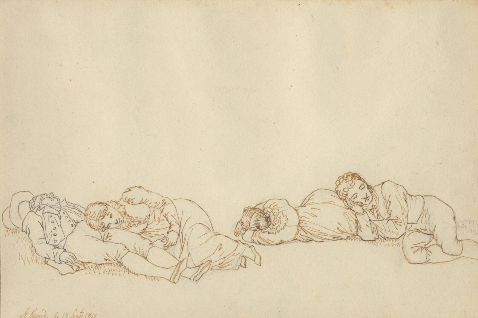 Fire sovende parisere, C.W. Eckersberg, 1811
