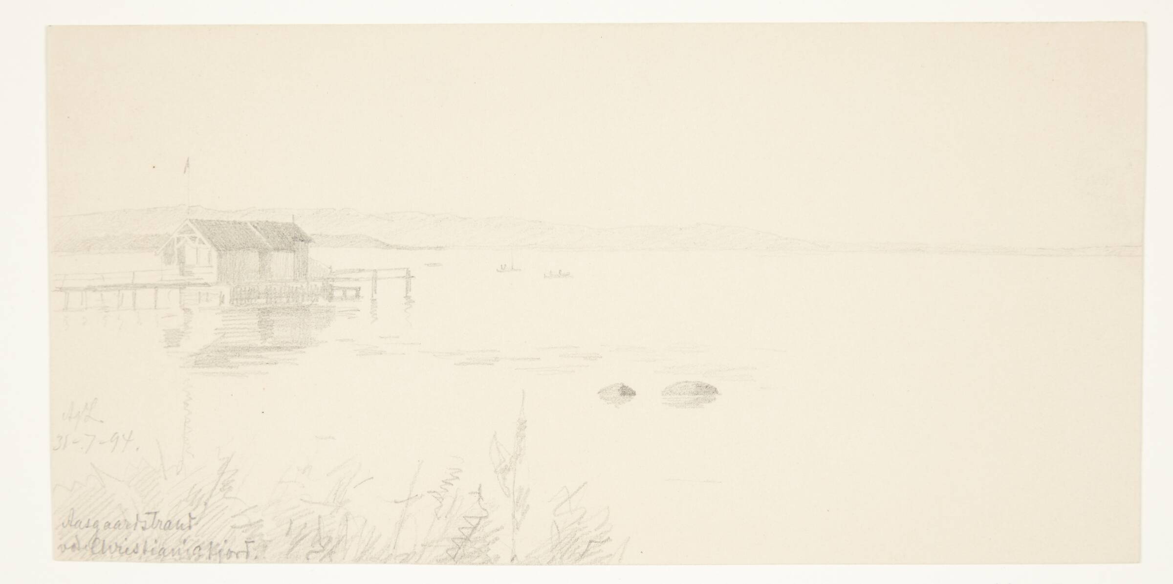 Aalsgaard strand ved Christianiafjord, Agnes Lunn, 1894