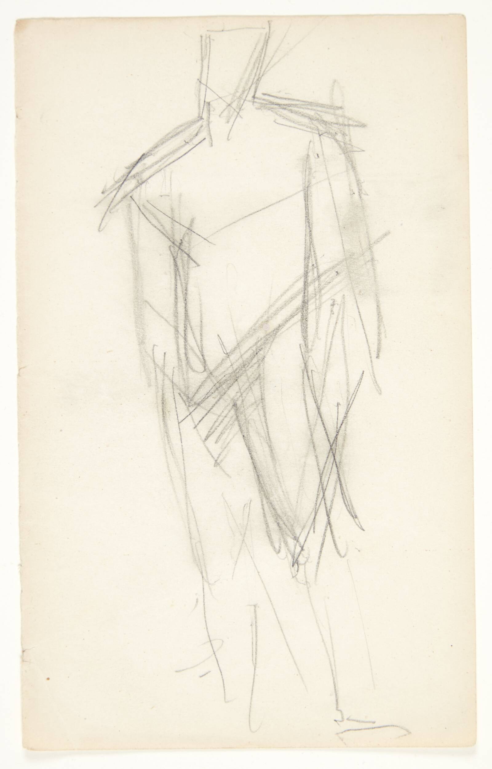 Stående mandlig model, en face, Edvard Weie, 1908-1912