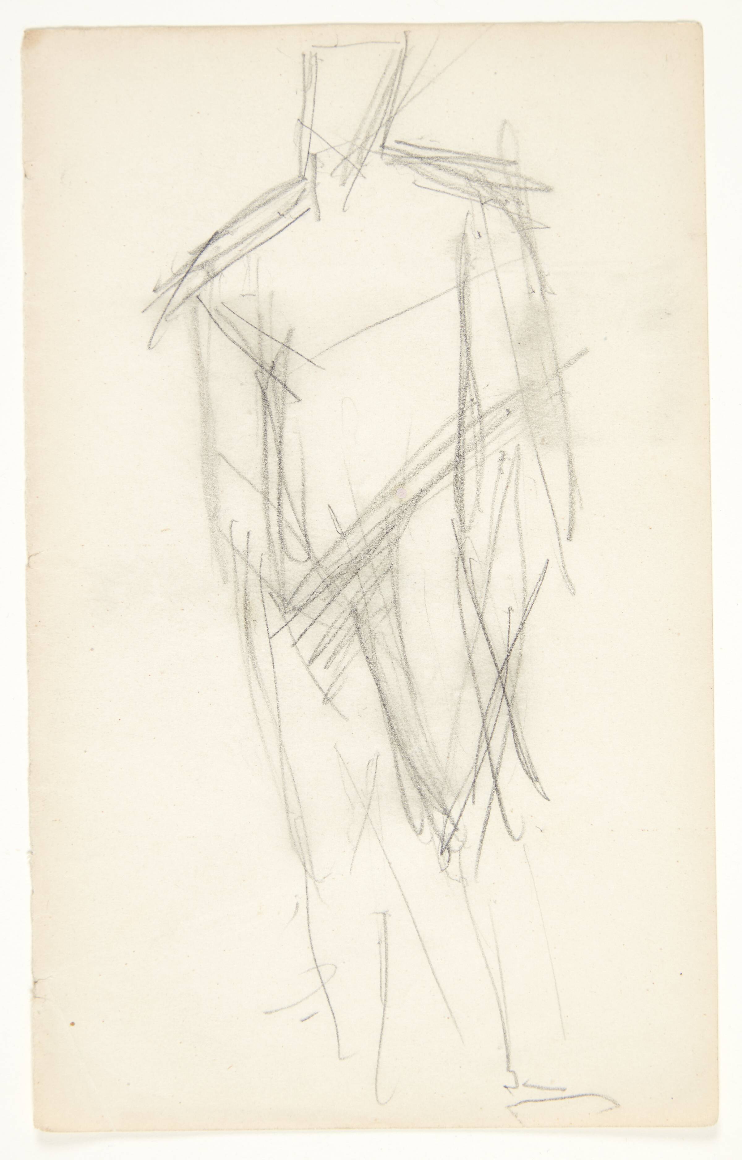 Stående mandlig model, en face, Edvard Weie, 1908-1912