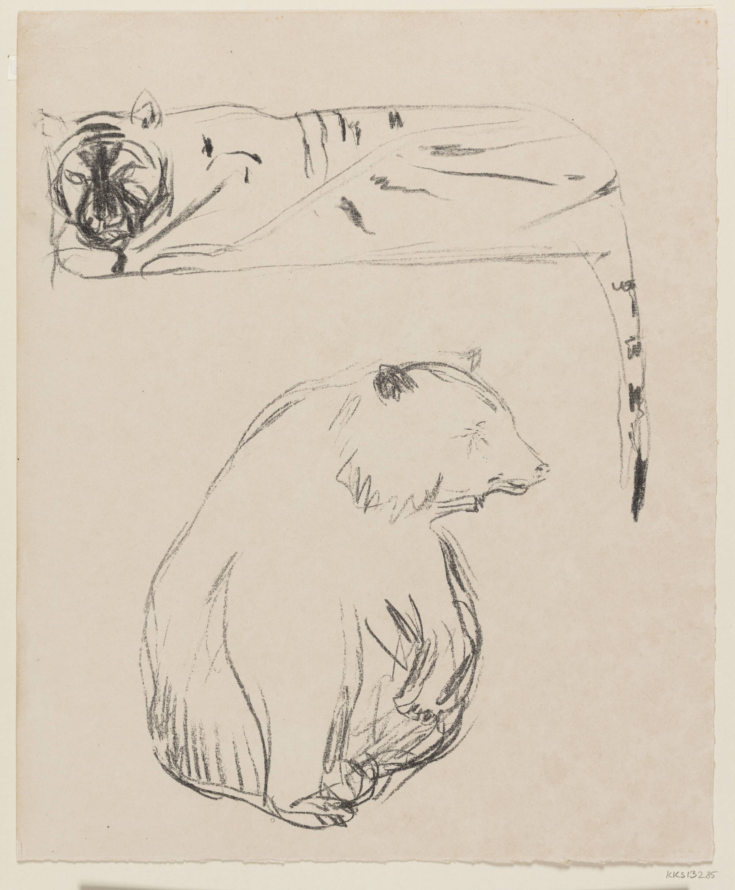 Tiger og bjørn, Edvard Munch, 1908-1909