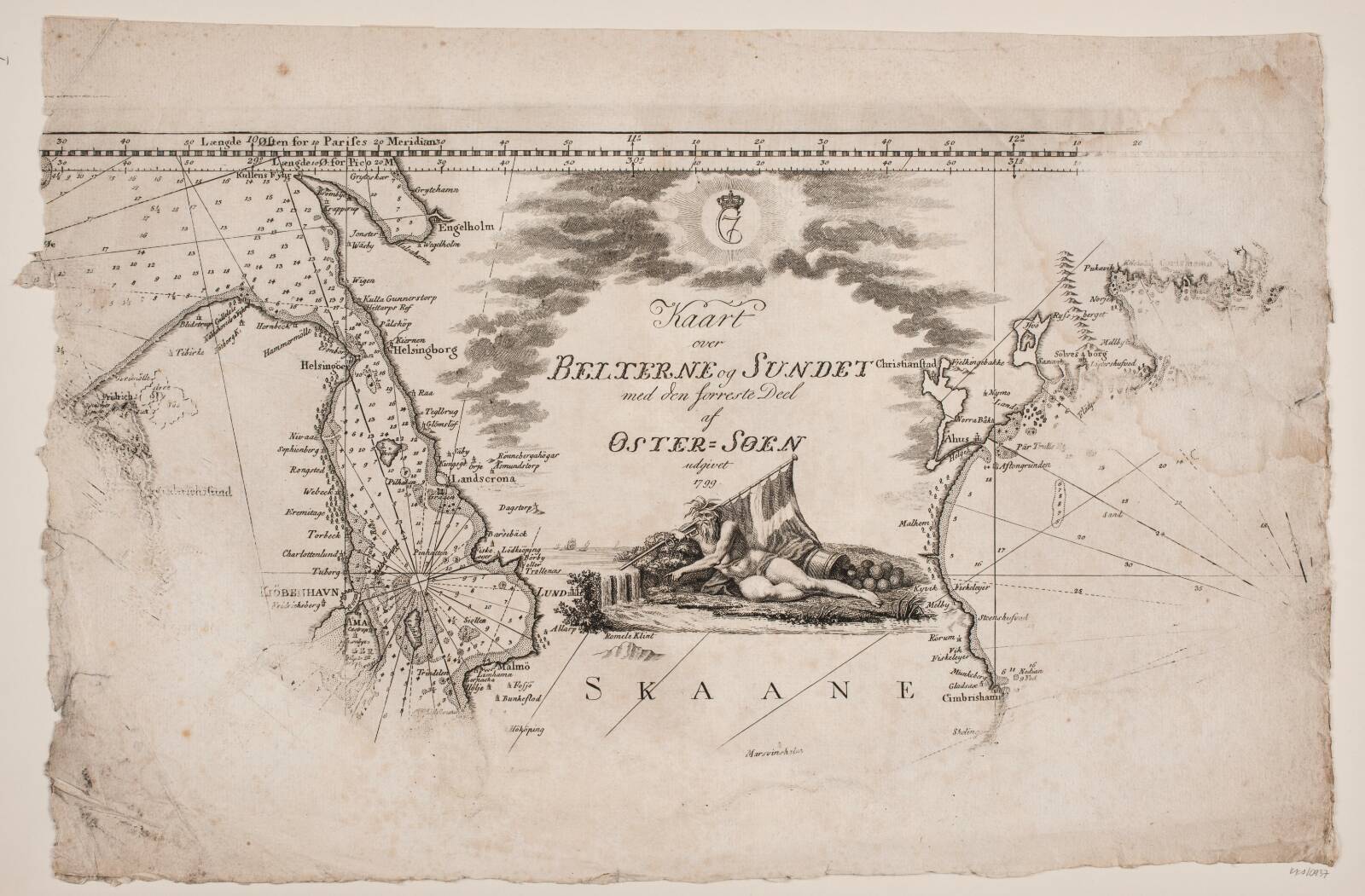 "Kaart over Belterne og Sundet", by J.F. Clemens, 1799