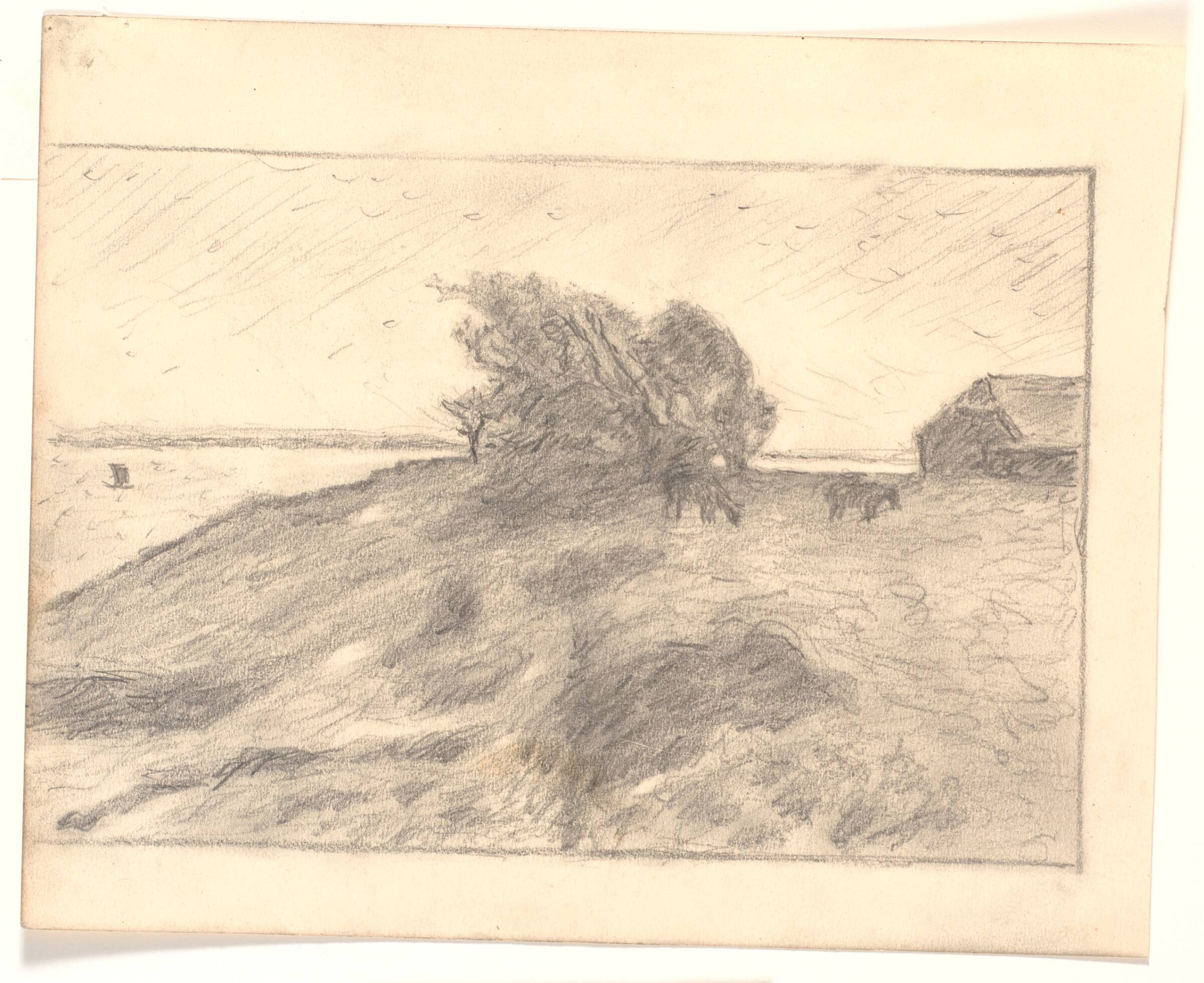 Udsigt ved Vejbjerggaard med Venø, Niels Bjerre, 1933-1936