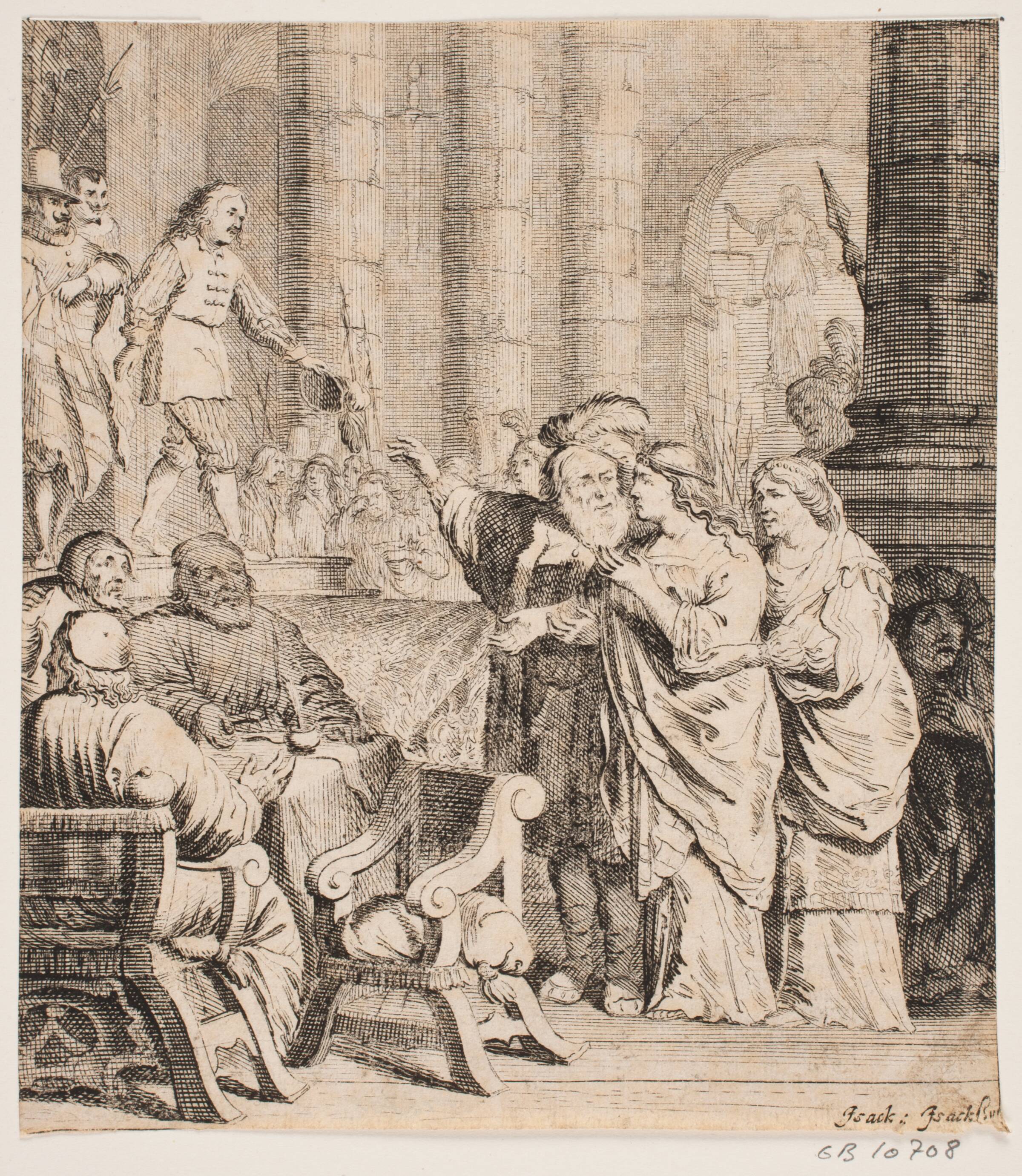 Komposition med figurer i dragter fra 1600-talllet, Isaacsz., Isaac, 1600-1700