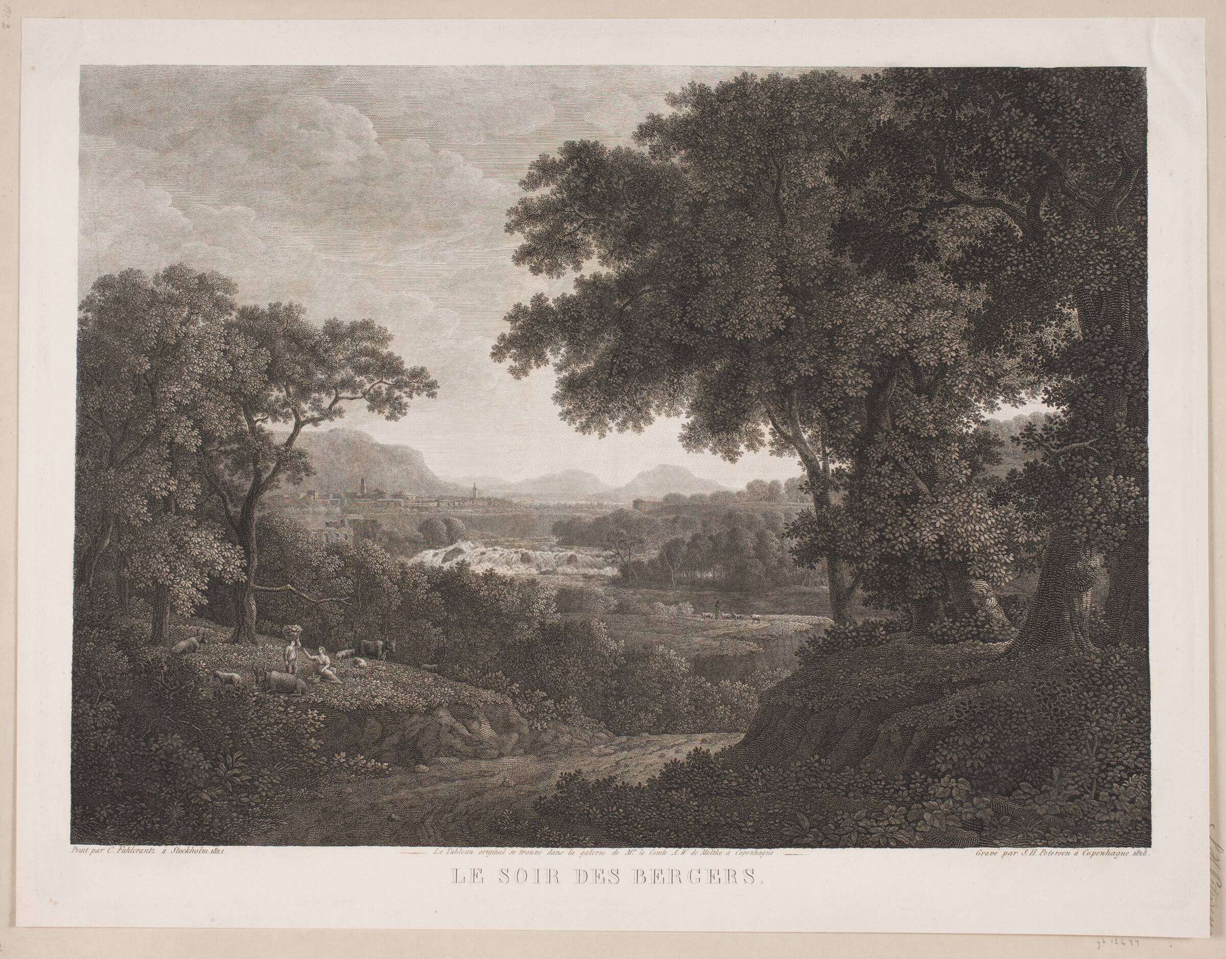Le Soir des Bergers, Søren Henrik Petersen, 1828
