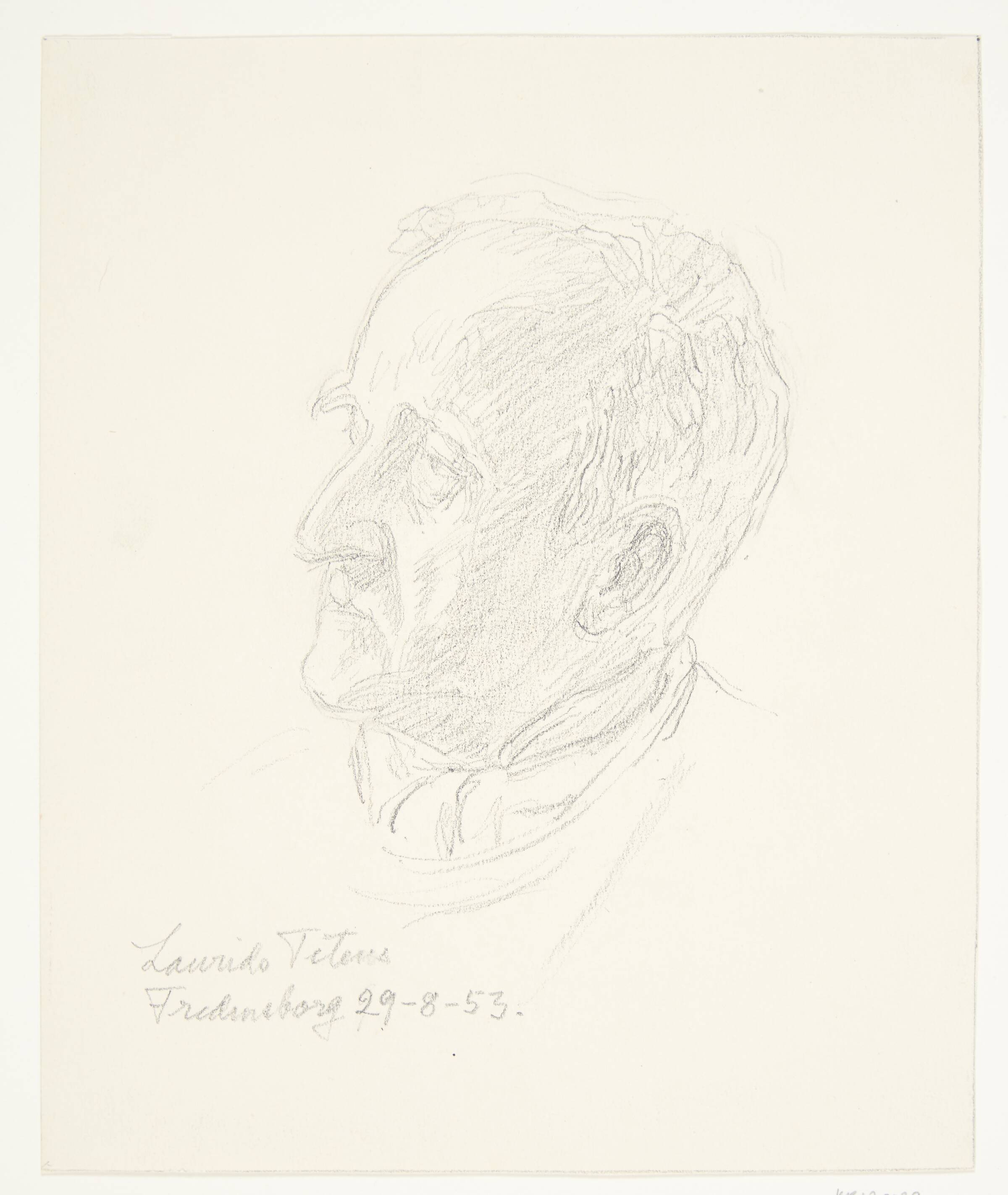 Portræt af tegneren Laurits Tetens, Anna Munch, 1953