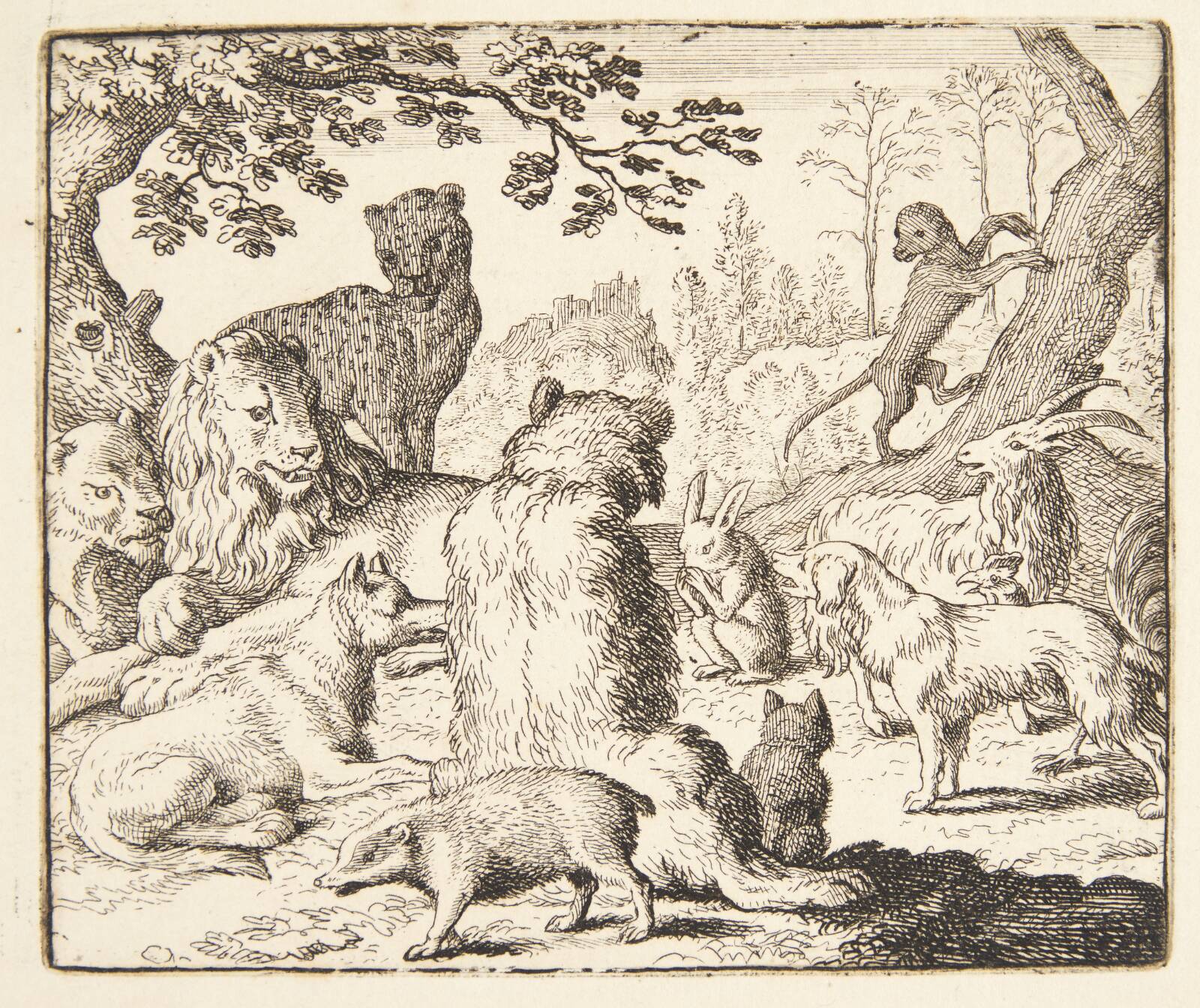 Løven beordrer en eftersøgning efter Renard, Allaert van Everdingen, 1621-1675