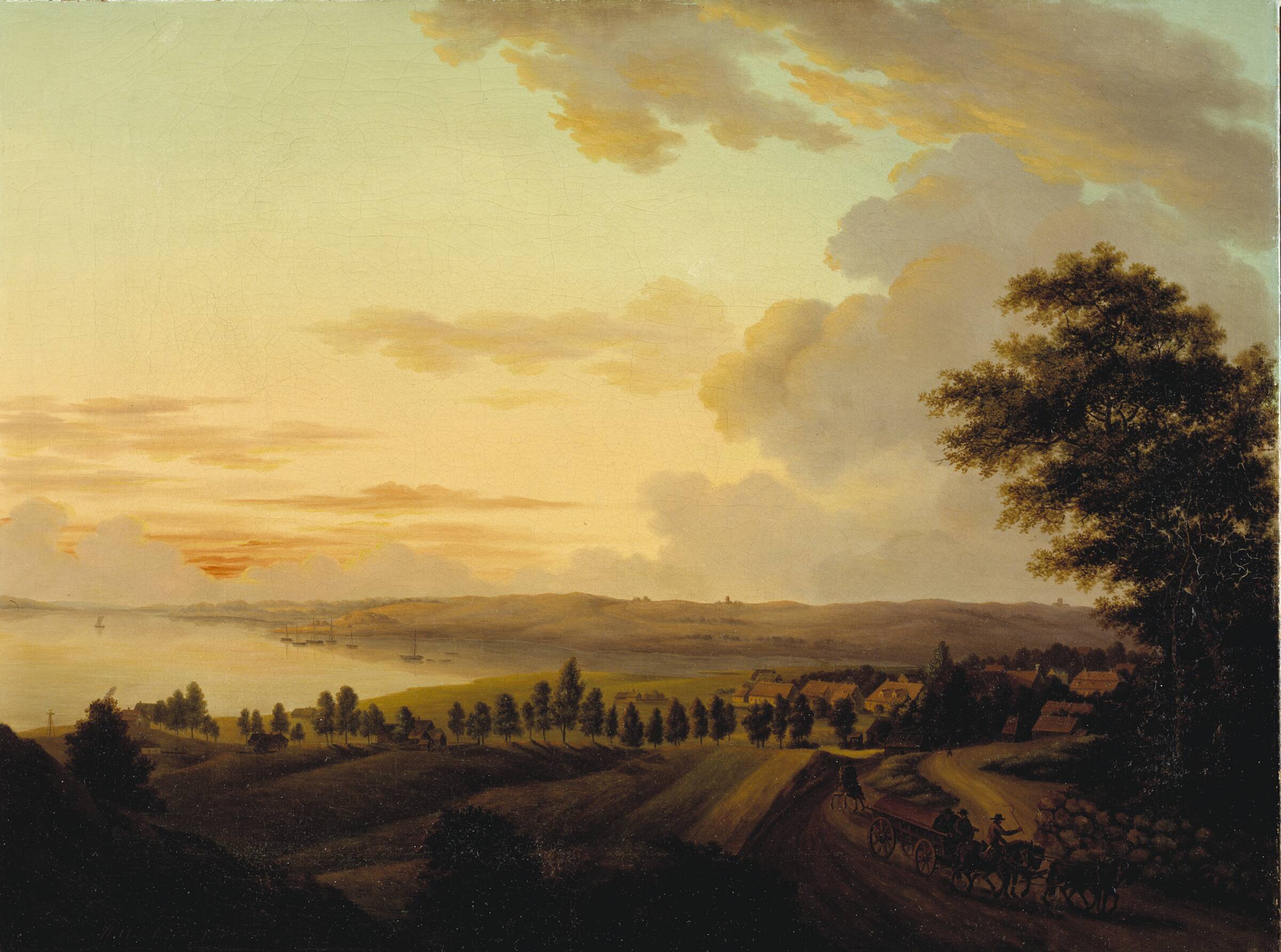 Sjællandsk landskab, aften, Heinrich Grosch, 1810