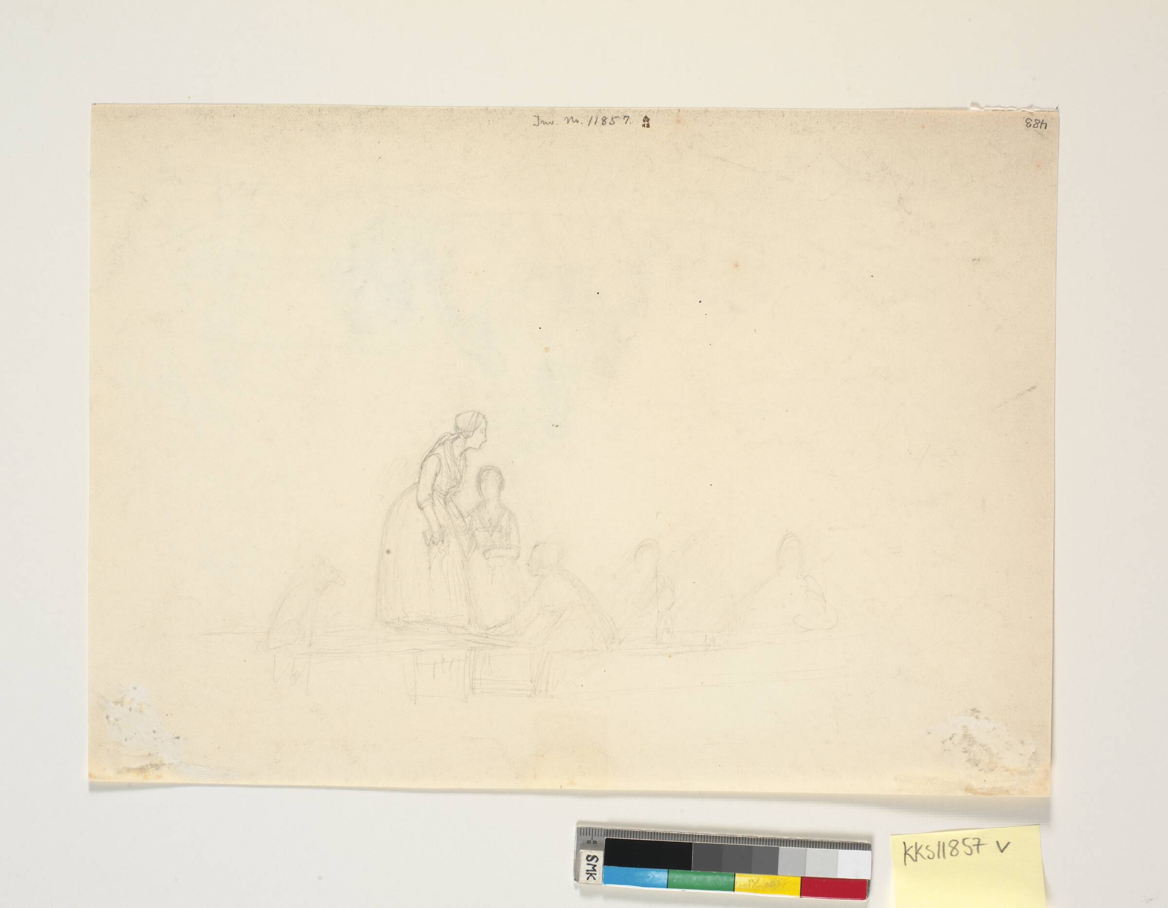 Søndag morgen. En familie i færd med at tage til kirke, Jørgen V. Sonne, 1801-1846