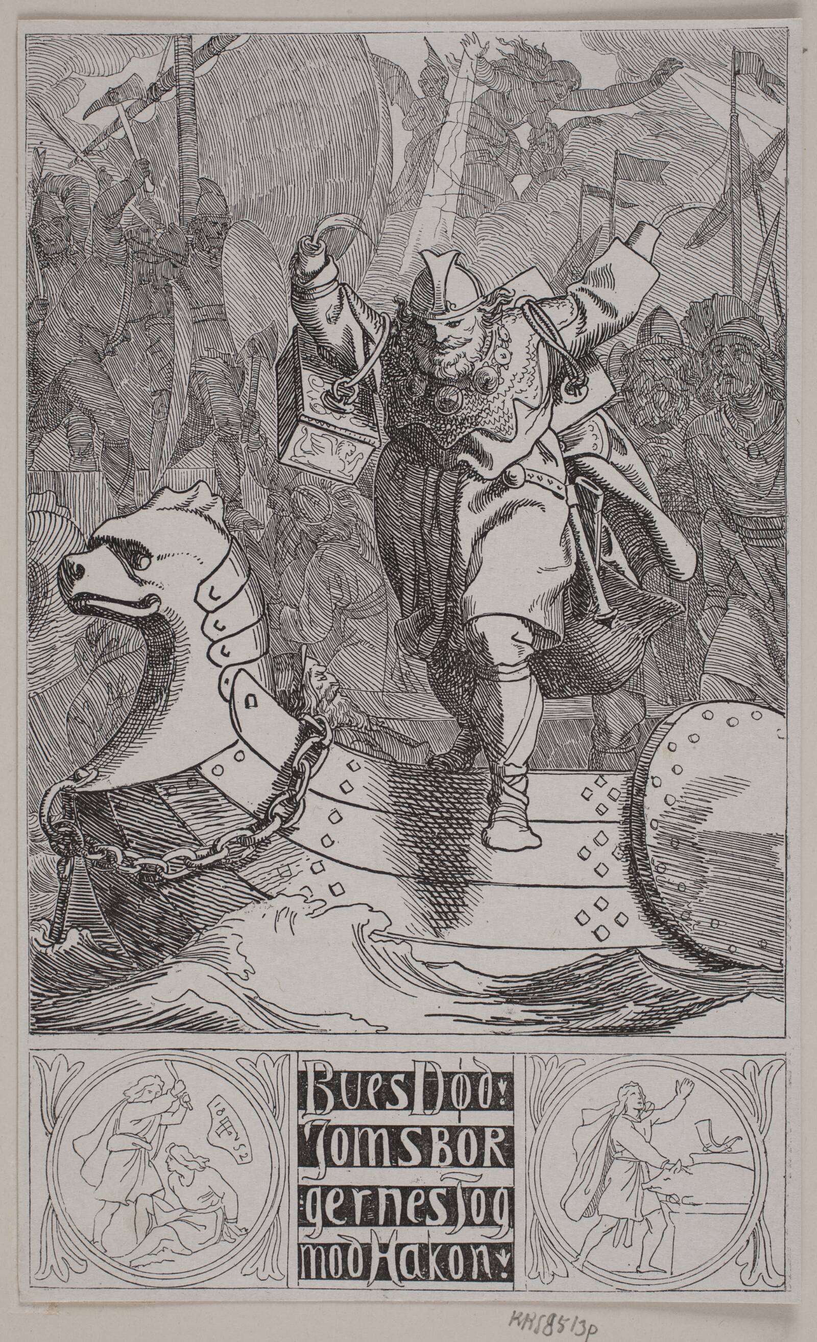 Bues Død. Jomsborgernes tog mod Hakon, Ubekendt, 1852