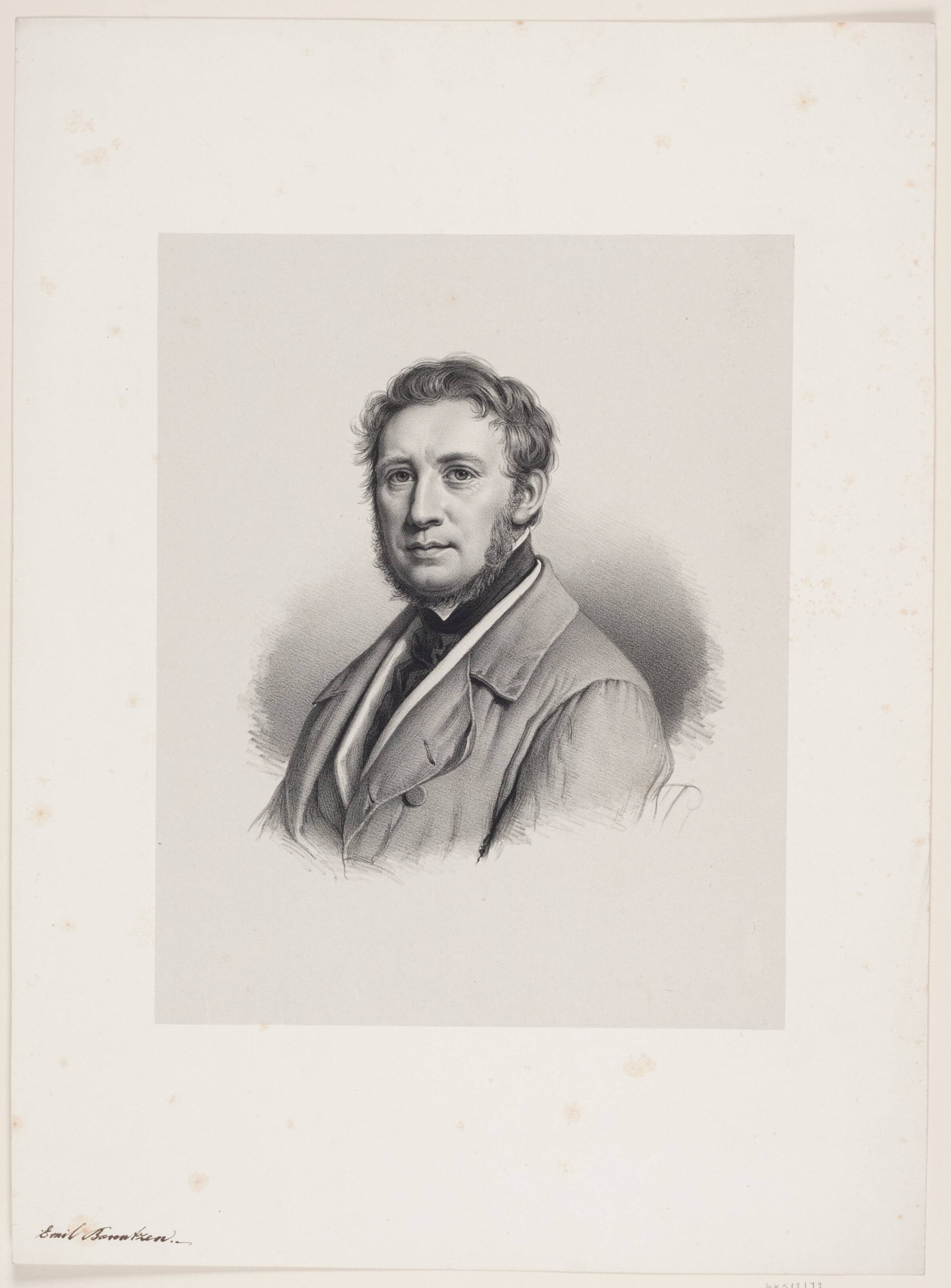 Selvportræt, Emil Ditlev Bærentzen, 1799-1868