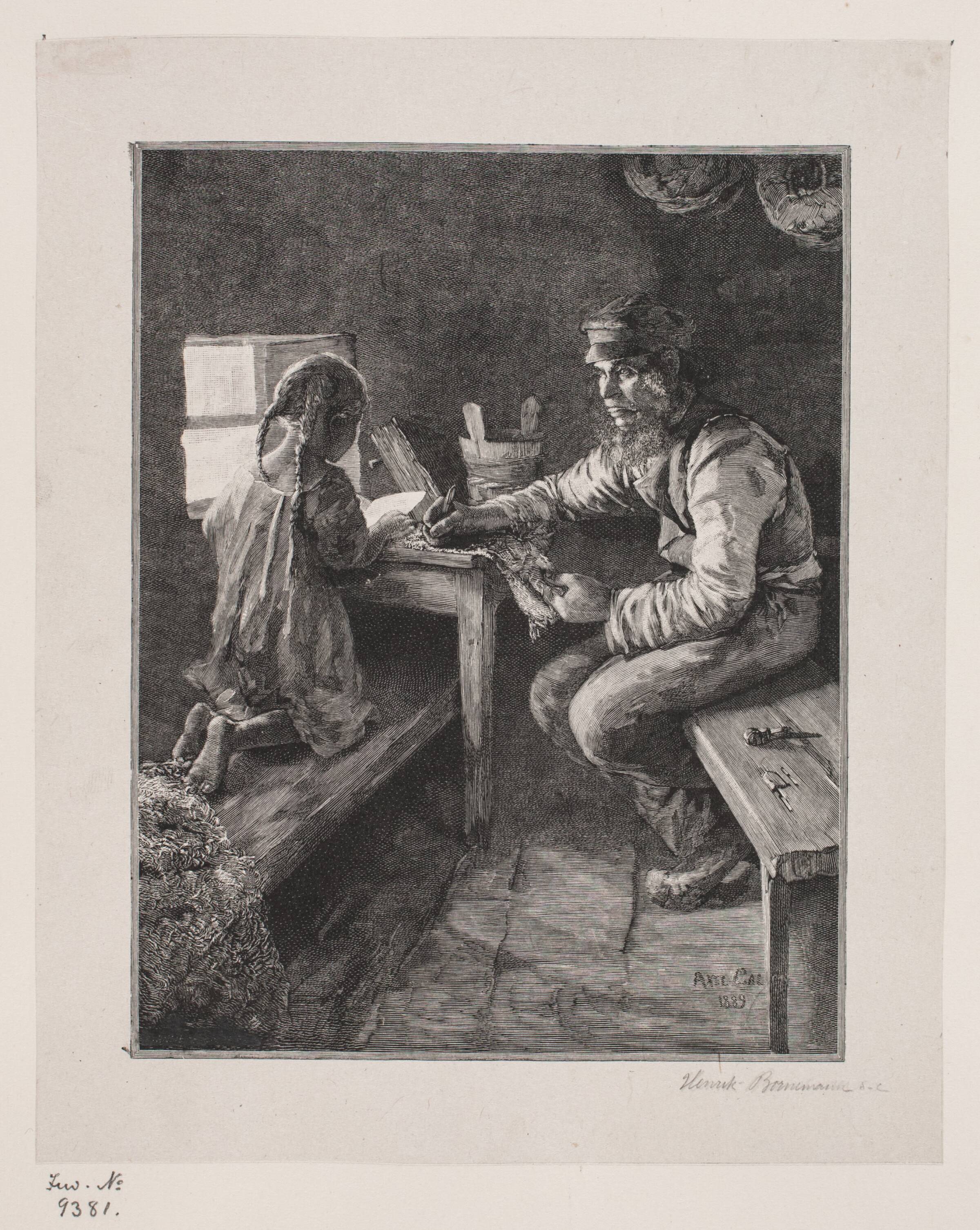 En ældre mand og en lille pige, Henrik Bornemann, 1889-1899