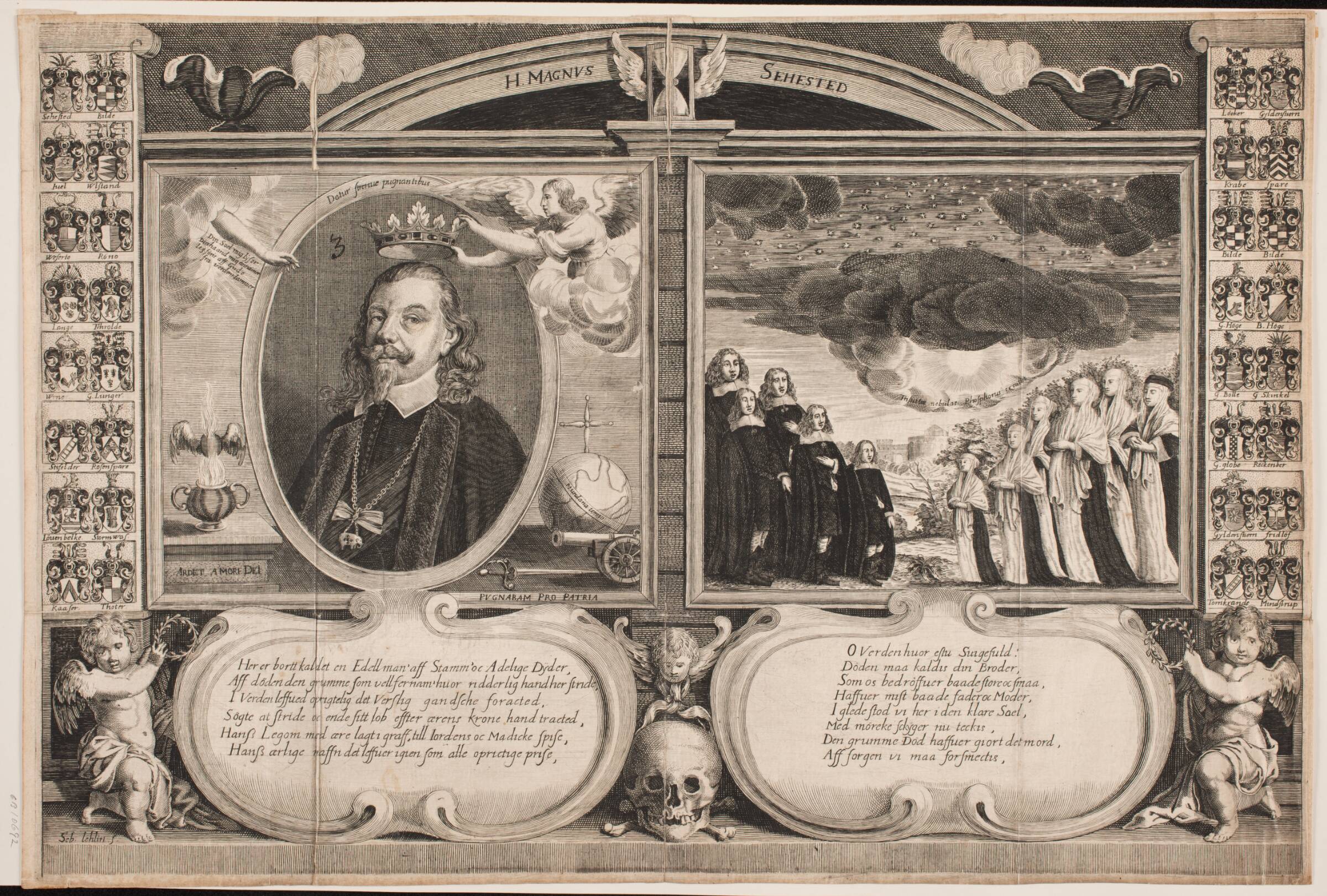 Mogens Sehested til Holmegaard. Mindeblad, Sebastian Lehlin, 1657-1658