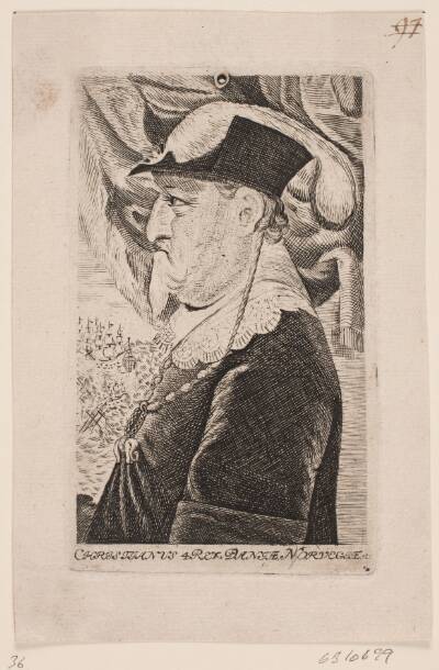 Christian IV som gammel. Profil