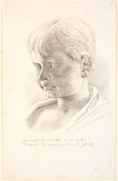 Britannicus hoved. 3/4 profil mod venstre