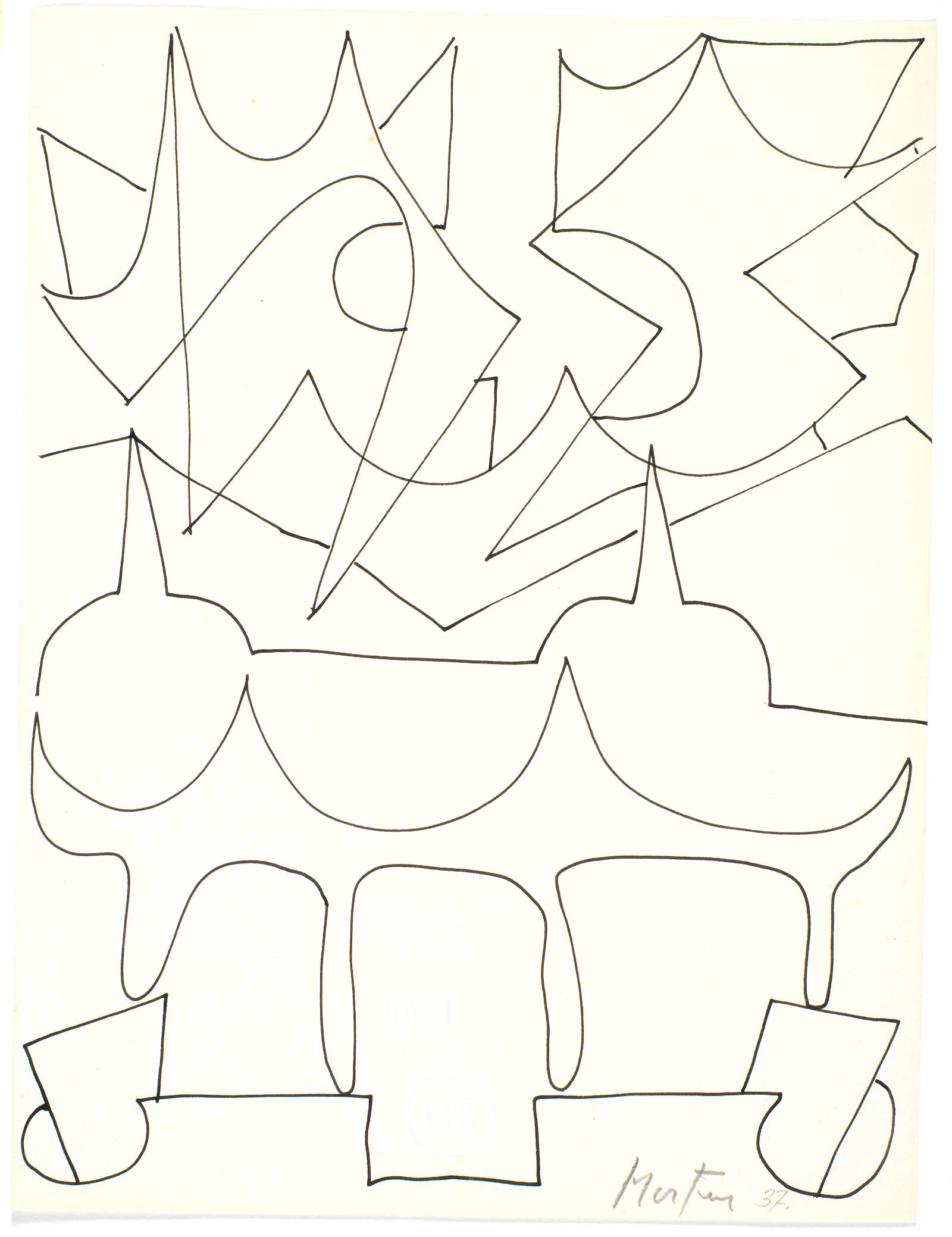 Botanisk-geometrisk komposition, Richard Mortensen, 1938-1940