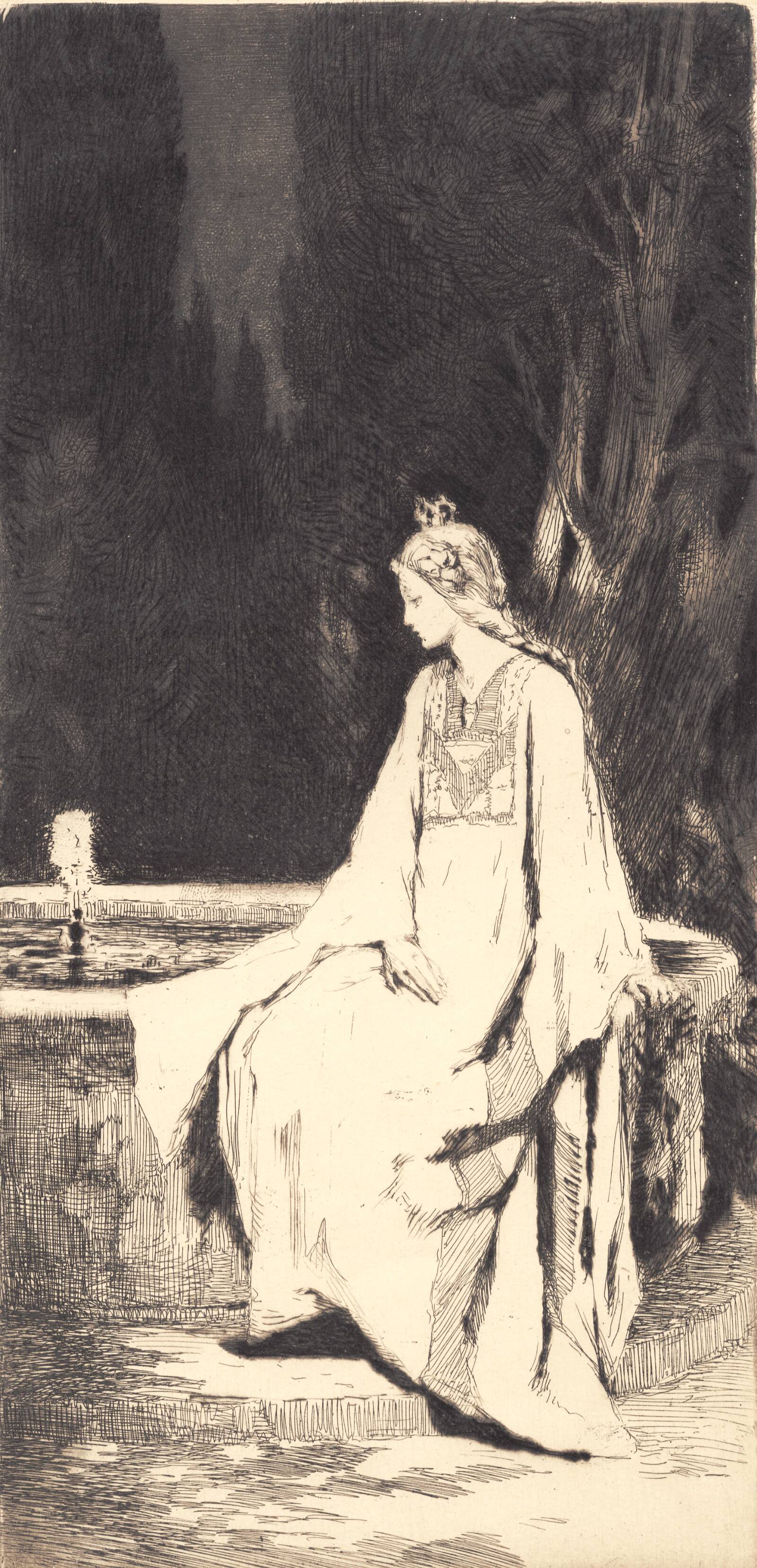 Prinsessen ved springvandet, Frans Schwartz, 1865-1917