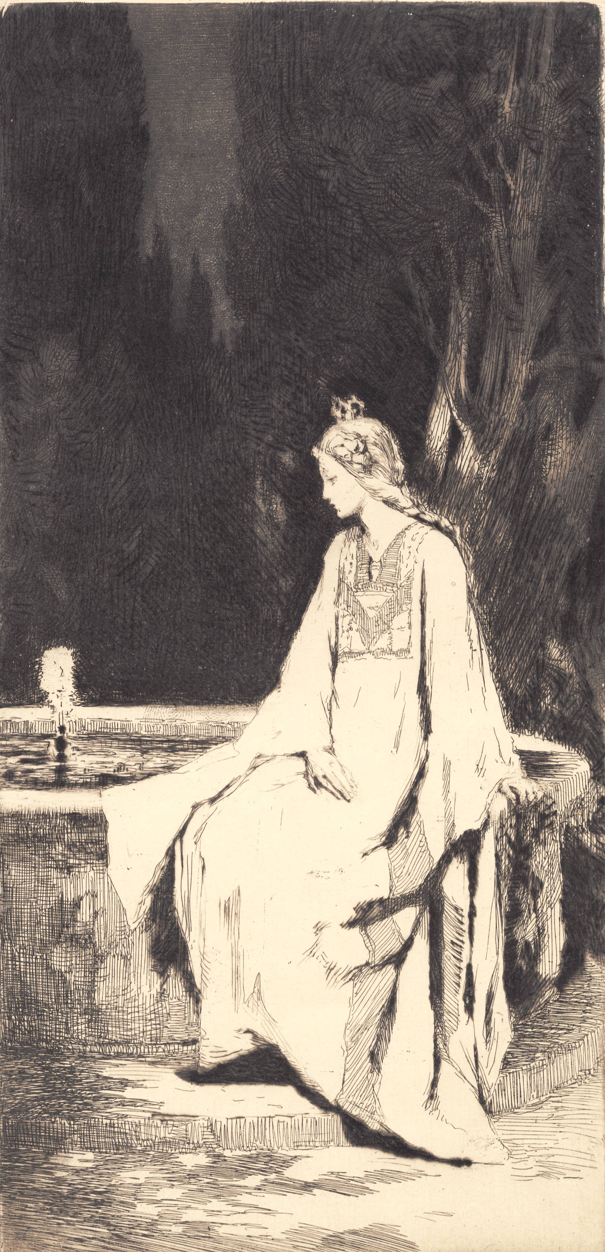 Prinsessen ved springvandet, Frans Schwartz, 1865-1917