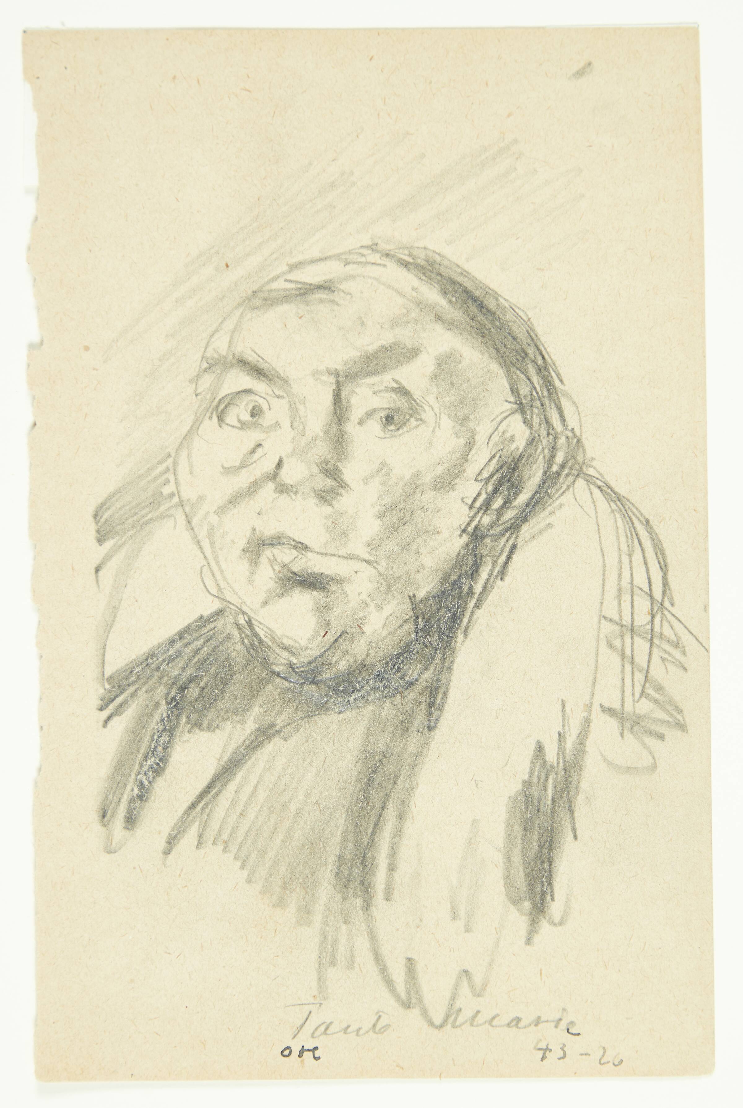 "Tante Marie". Hoved af gammel kvinde, Oluf Høst, 1926