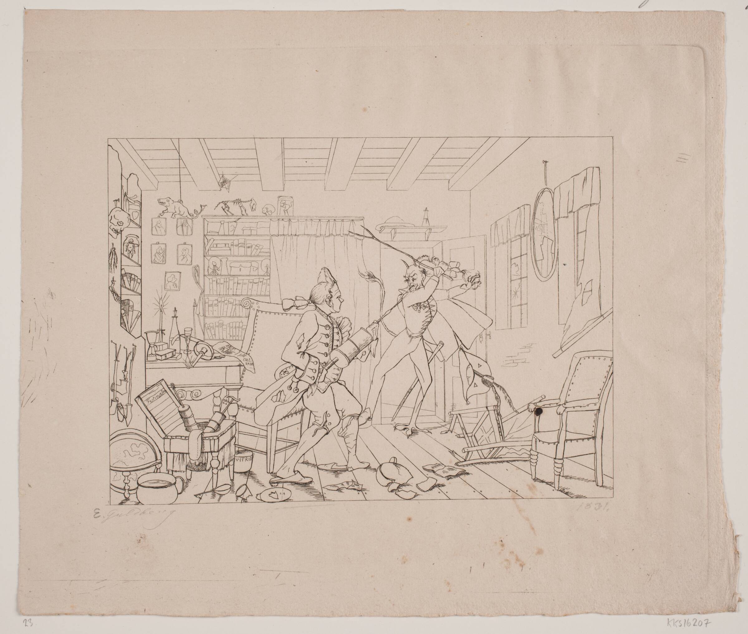 Faust og Mefistofeles, satirisk blad, Emmerik Høegh-Guldberg, 1831