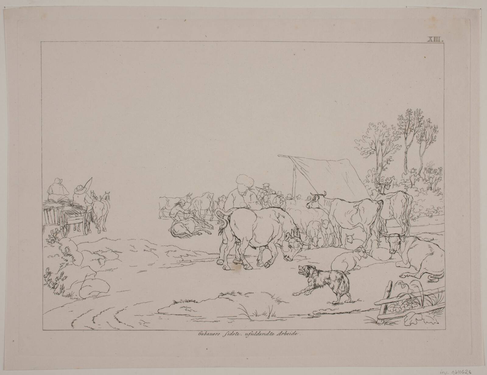Et kvægmarked, Christian David Gebauer, 1831
