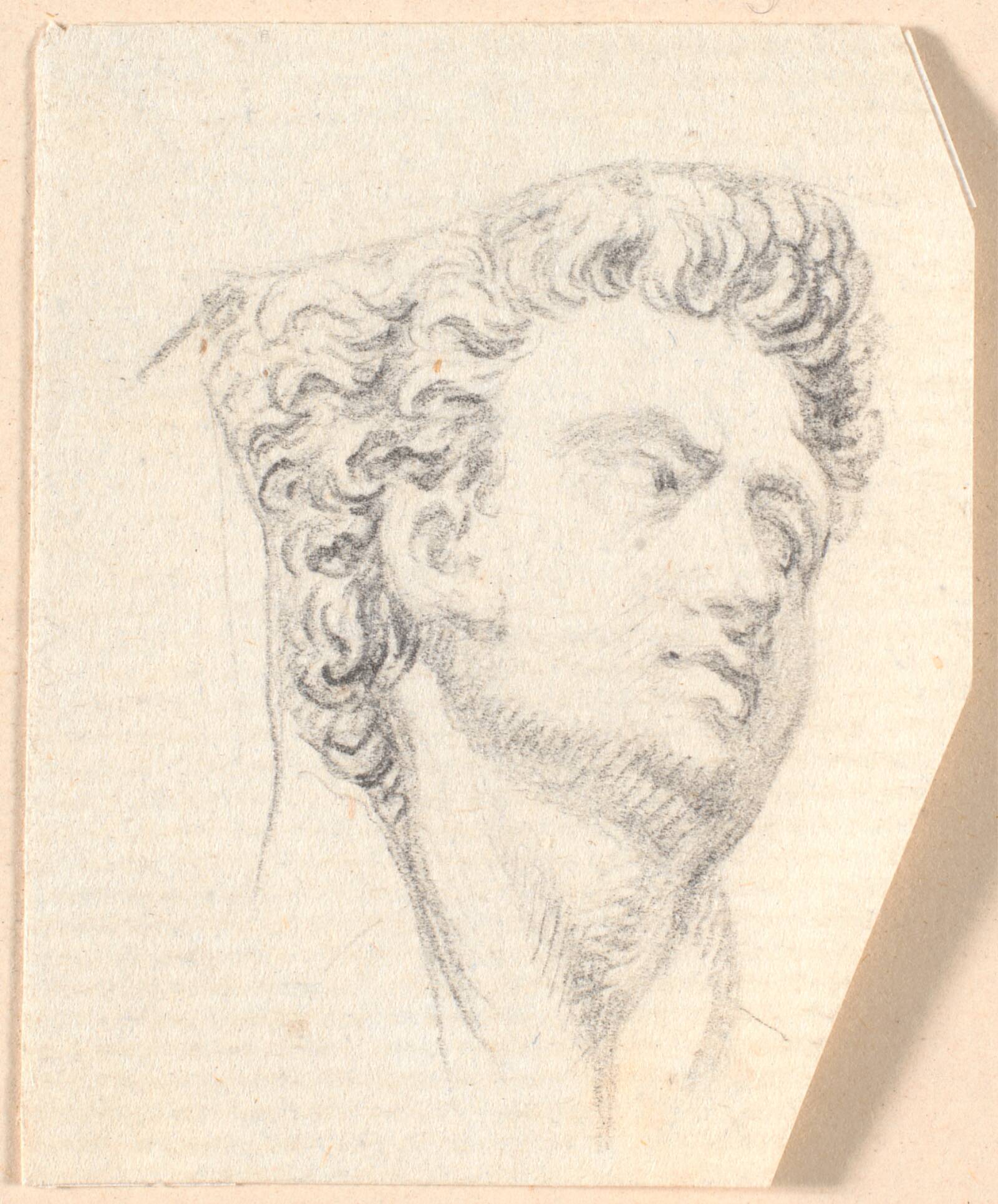 Et tilbagebøjet mandshoved, Jens Juel, 1743-1809