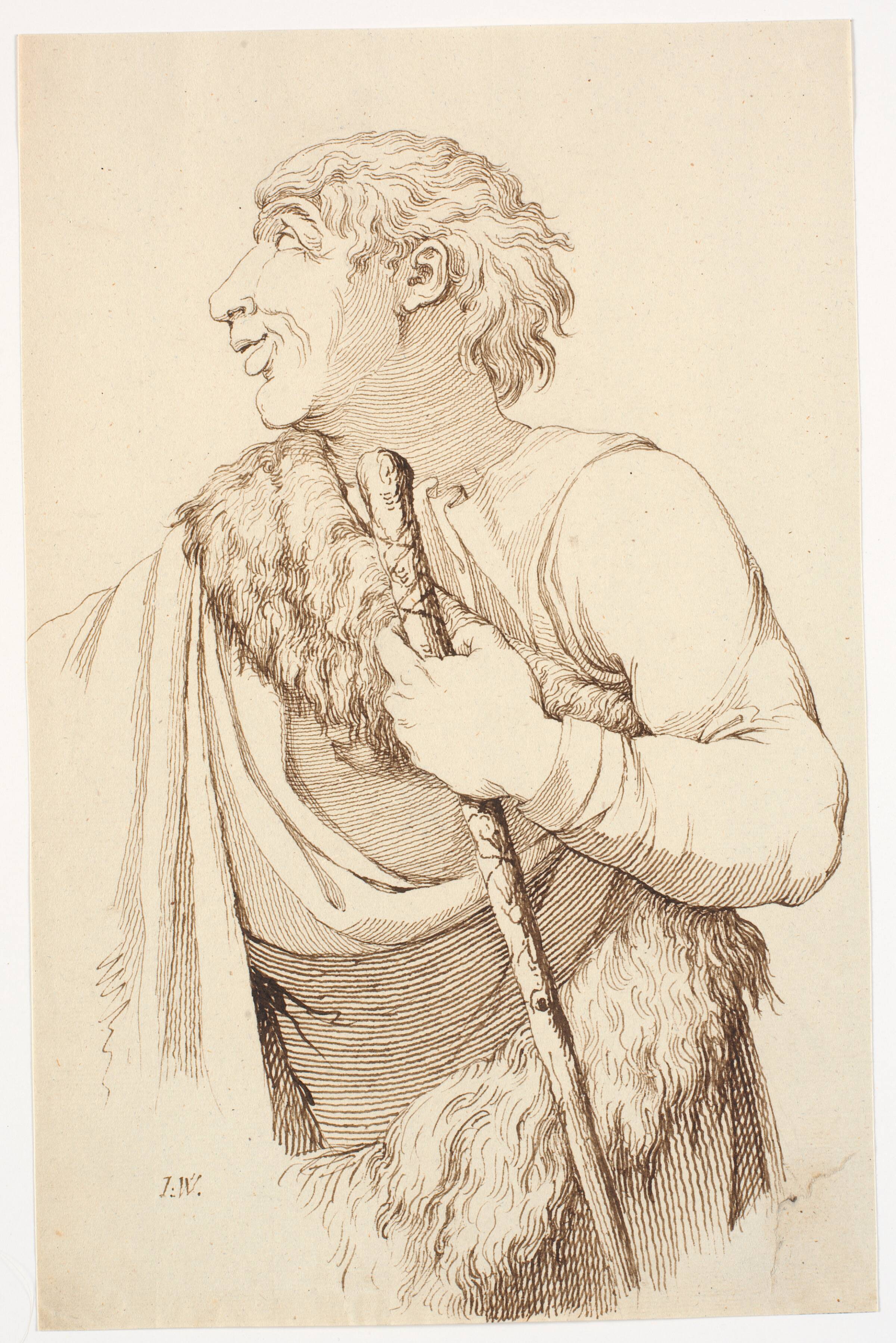 Hyrde med stav i hånden, Johannes Wiedewelt, 1731-1803