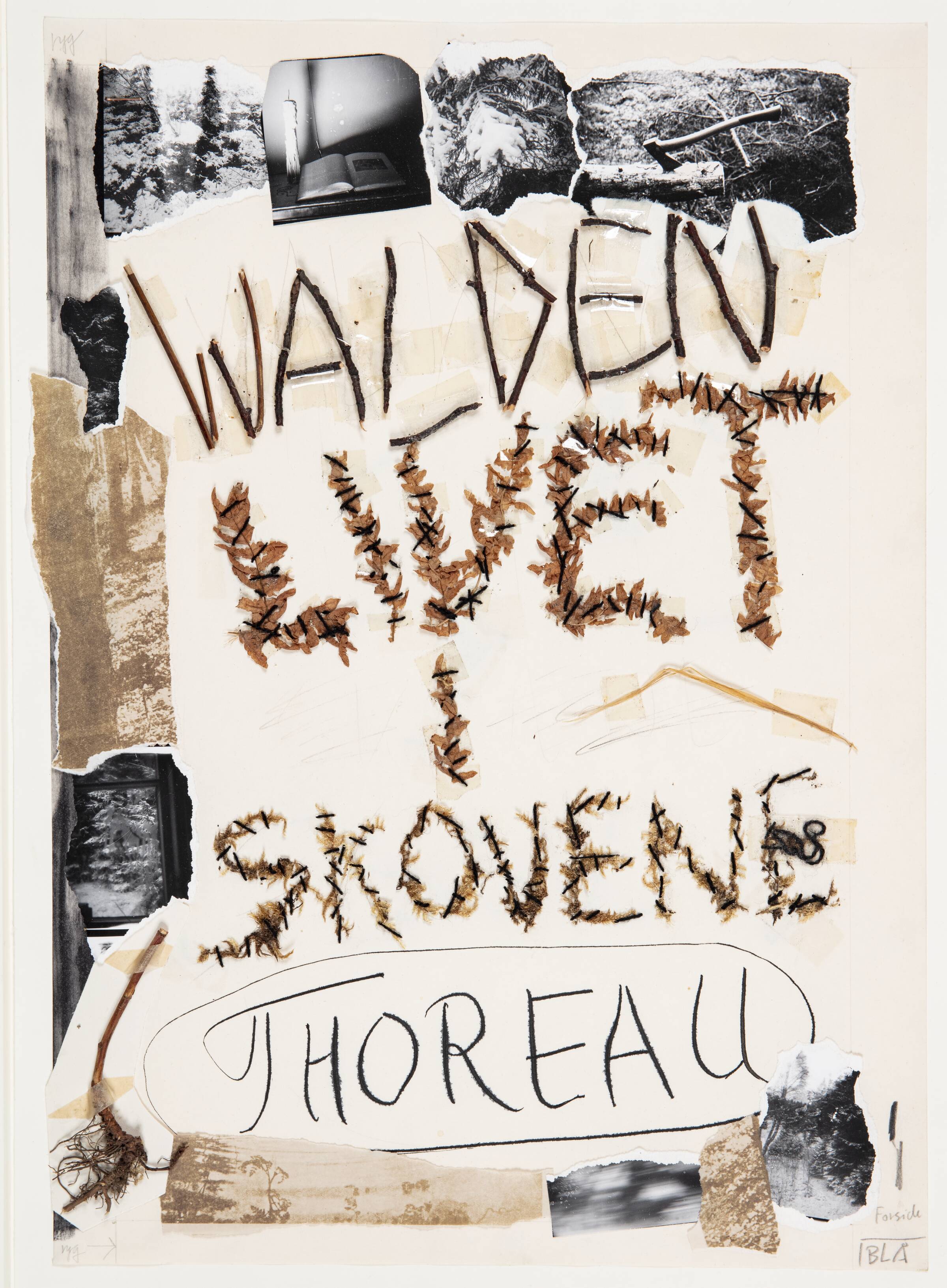 Forlæg 1 for omslagets forside til H.D. Thoreau: Walden - Livet i skovene, Per Kirkeby, 1972