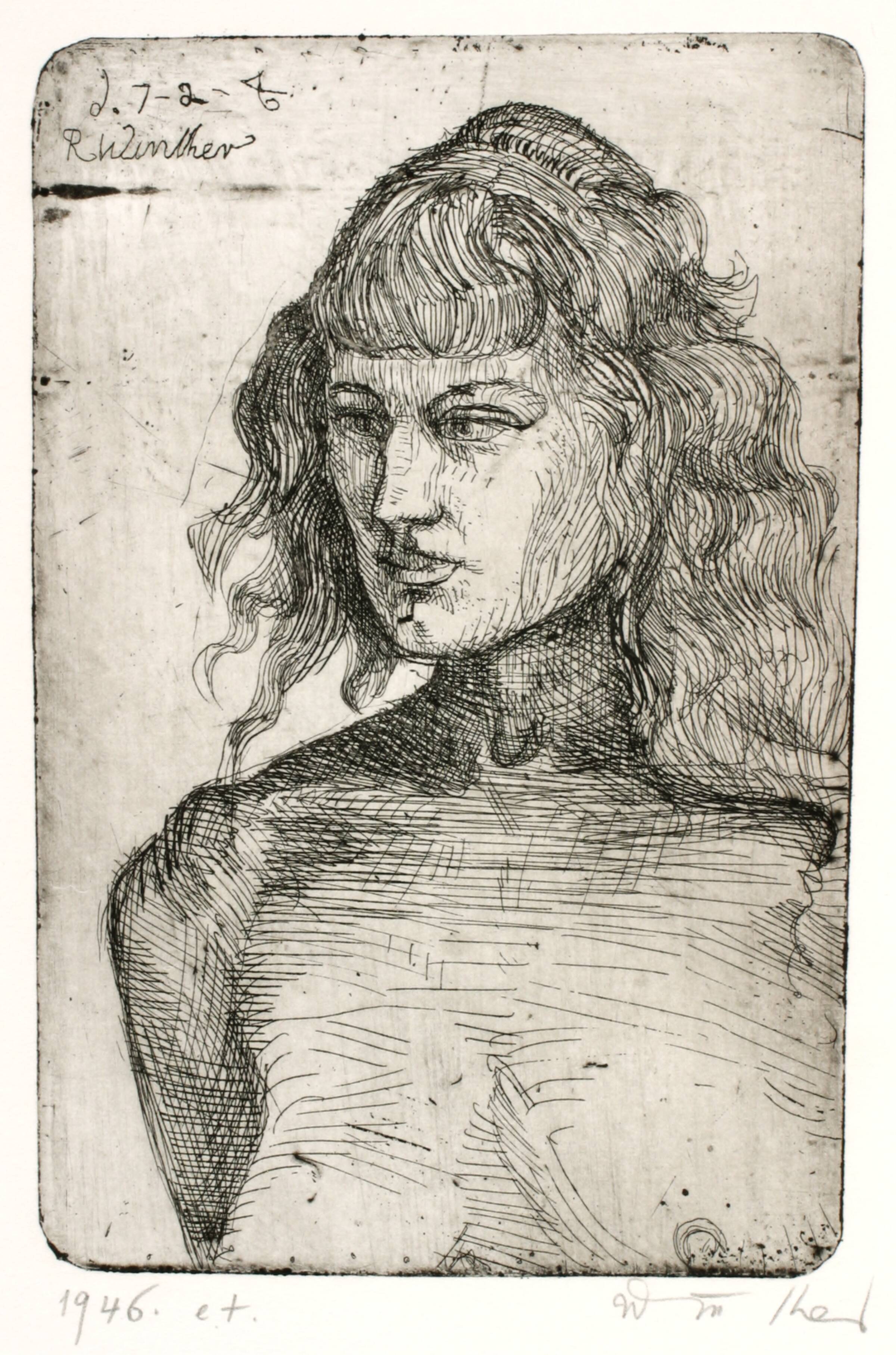 Kvindeportræt, Richard Winther, 1946