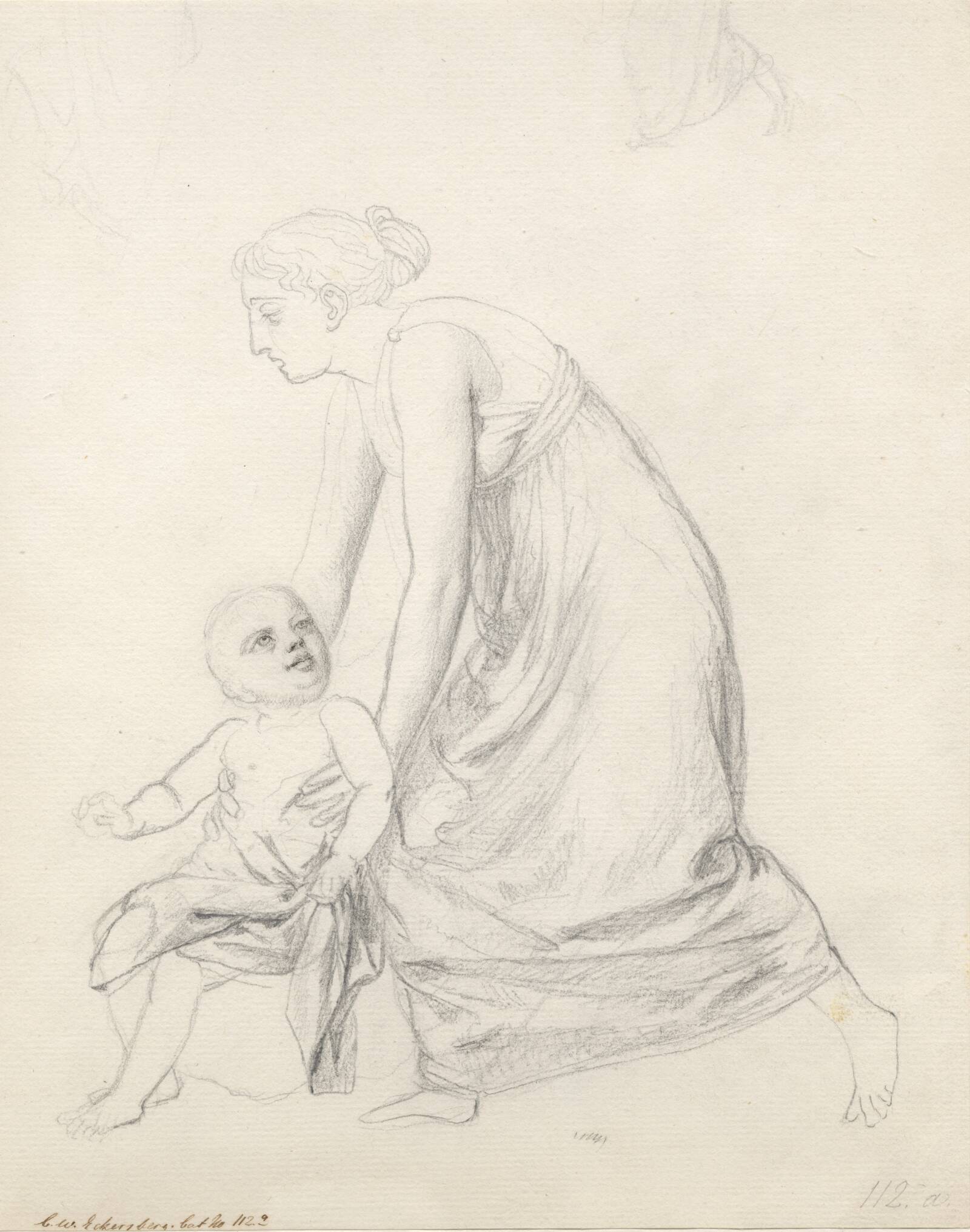 En kvinde holdende et barn, C.W. Eckersberg, 1807-1809
