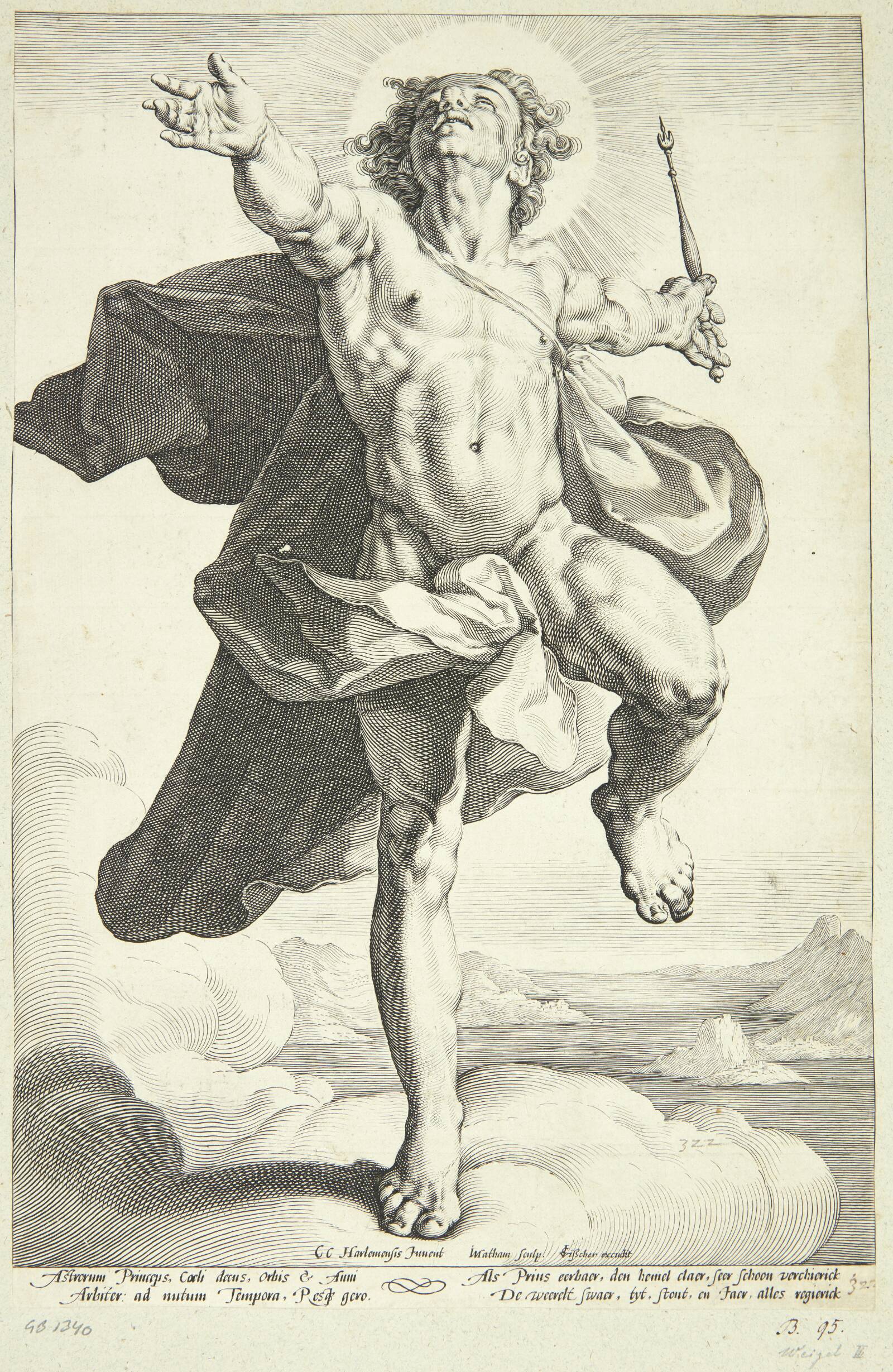 Apollo som Sol, Jacob Matham, 1588-1591